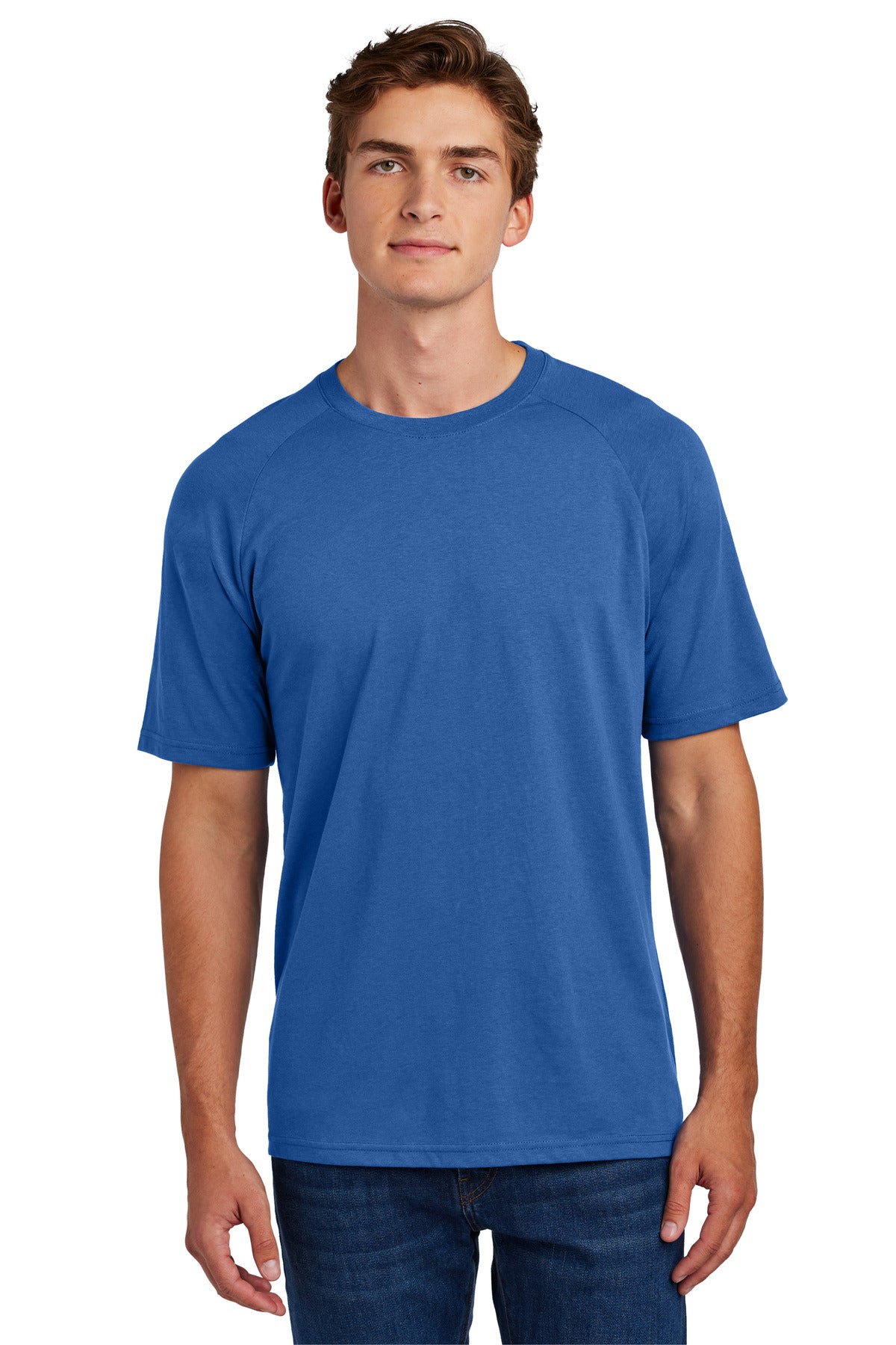 Custom logo Sport-Tek® Halftime Raglan Tee ST6040 in True Royal