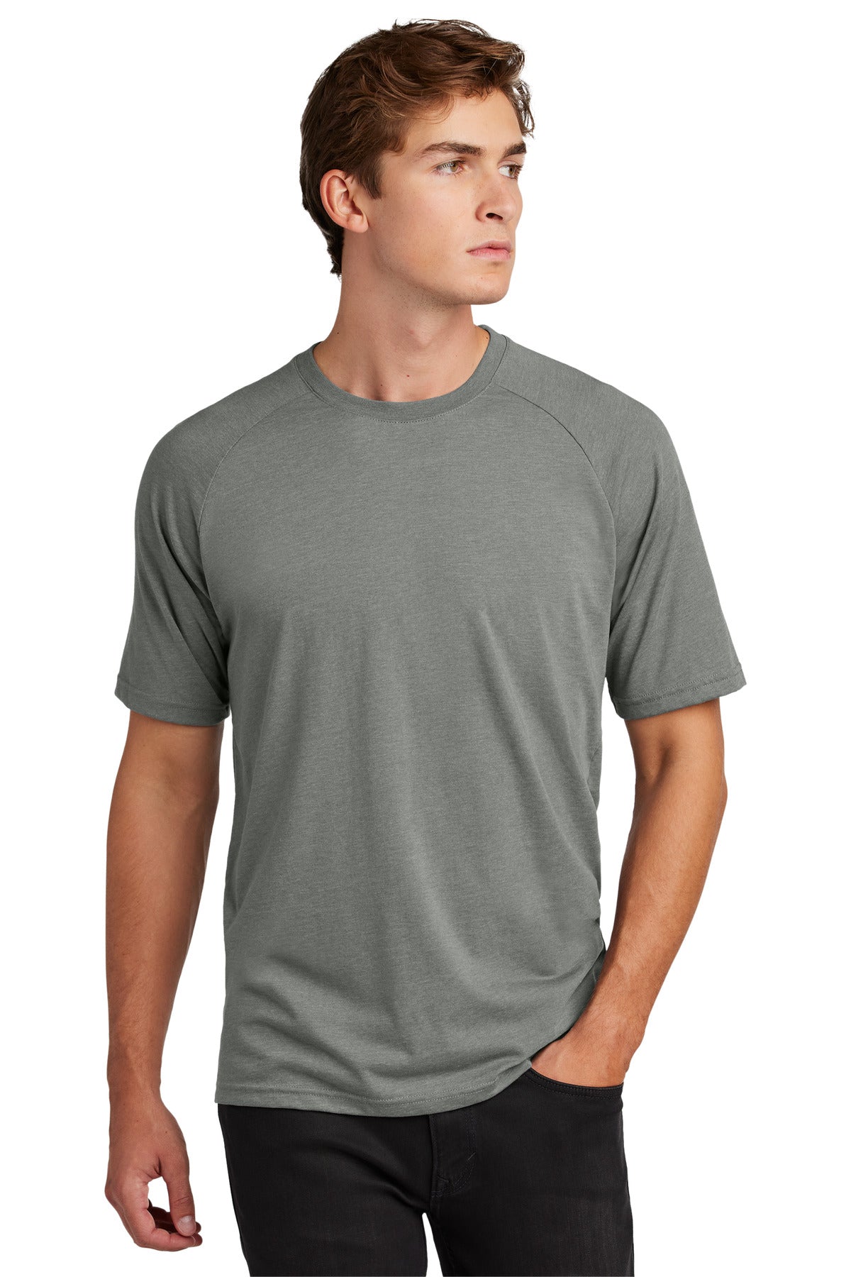 Custom logo Sport-Tek® Halftime Raglan Tee ST6040 in Vintage Heather