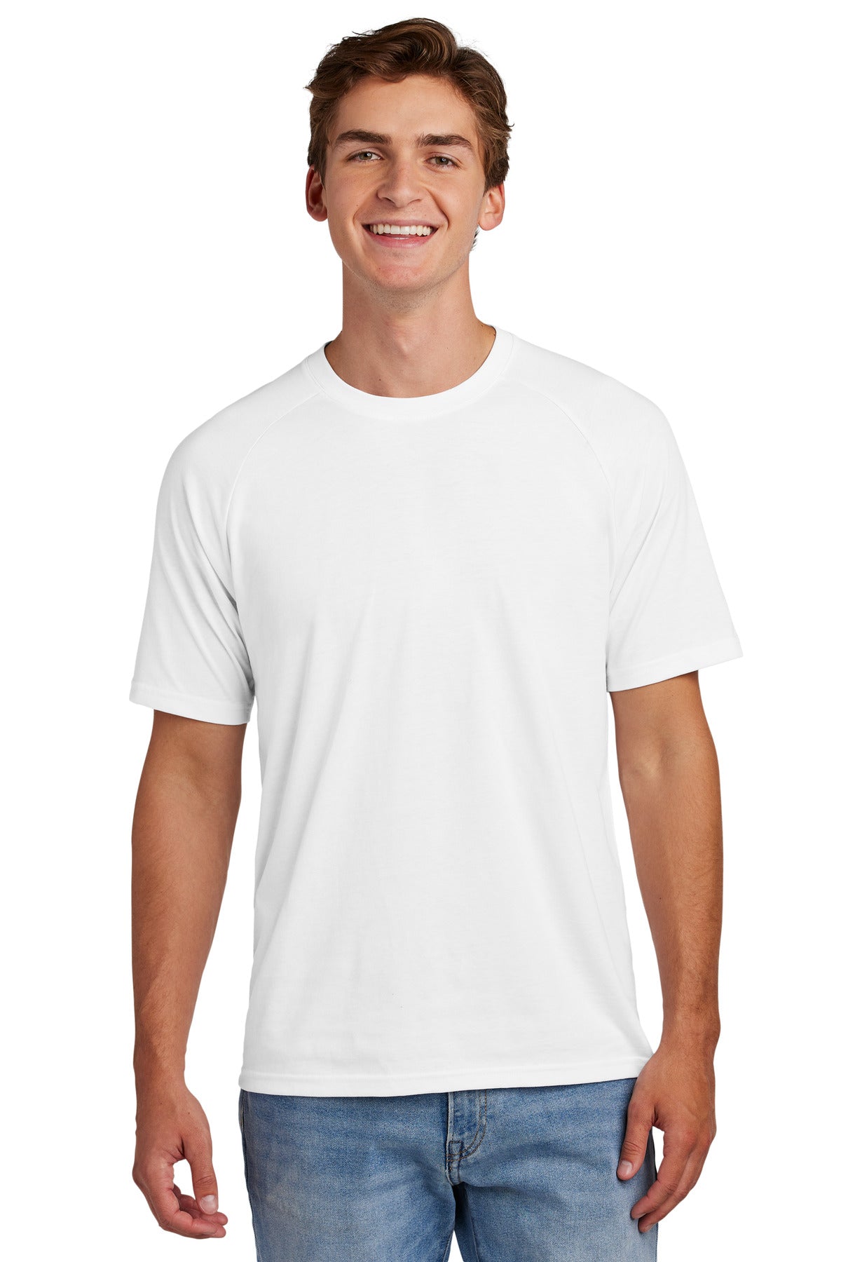 Custom logo Sport-Tek® Halftime Raglan Tee ST6040 in White