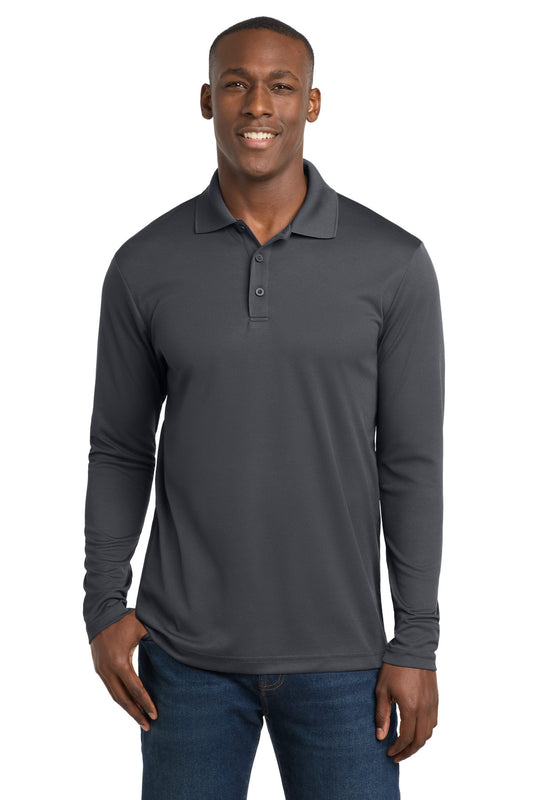 Custom logo Sport-Tek ® PosiCharge ® RacerMesh ® Long Sleeve Polo. ST640LS in Graphite