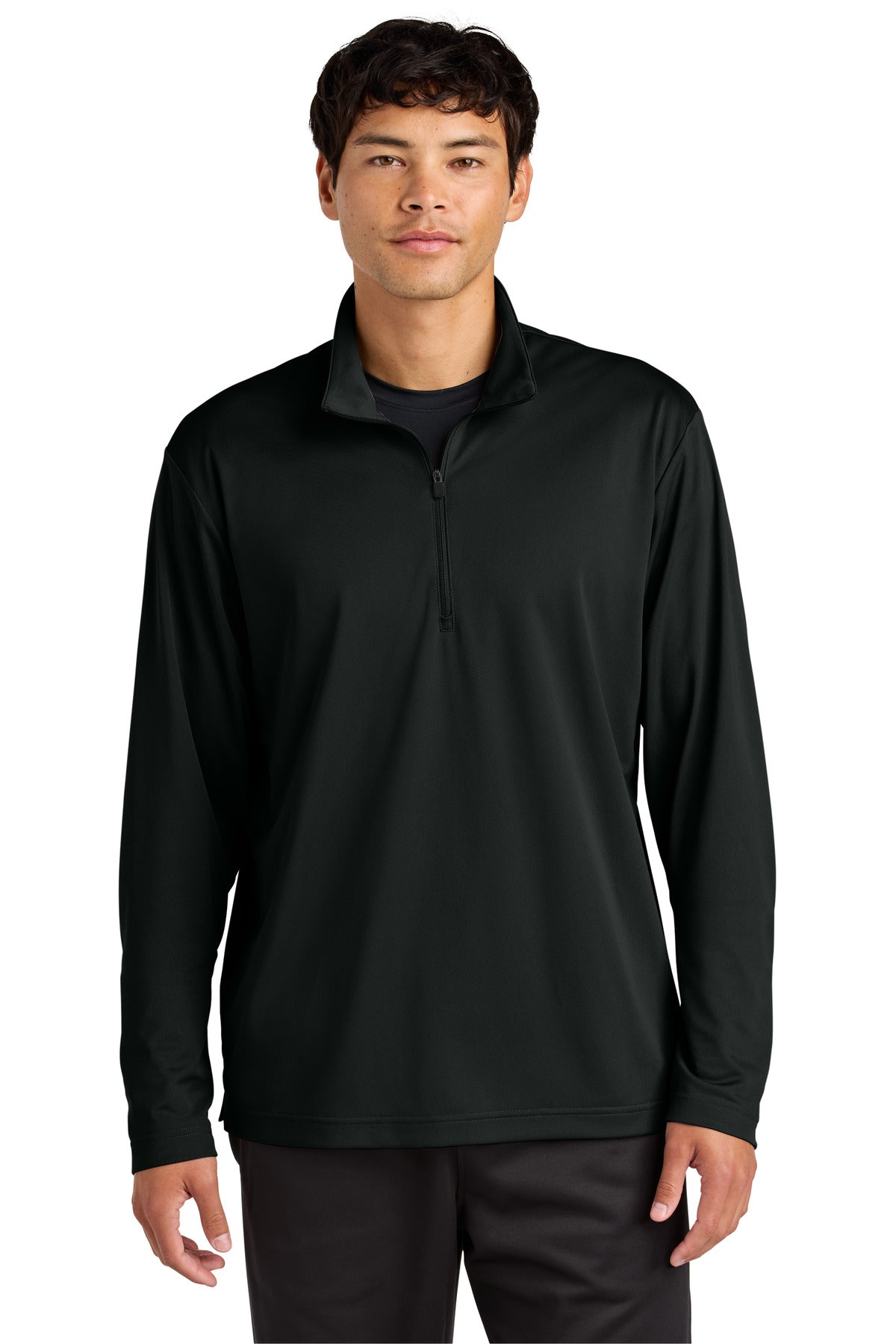 Custom logo Sport-Tek® Micropique Sport-Wick® 1/4-Zip ST672 in Black