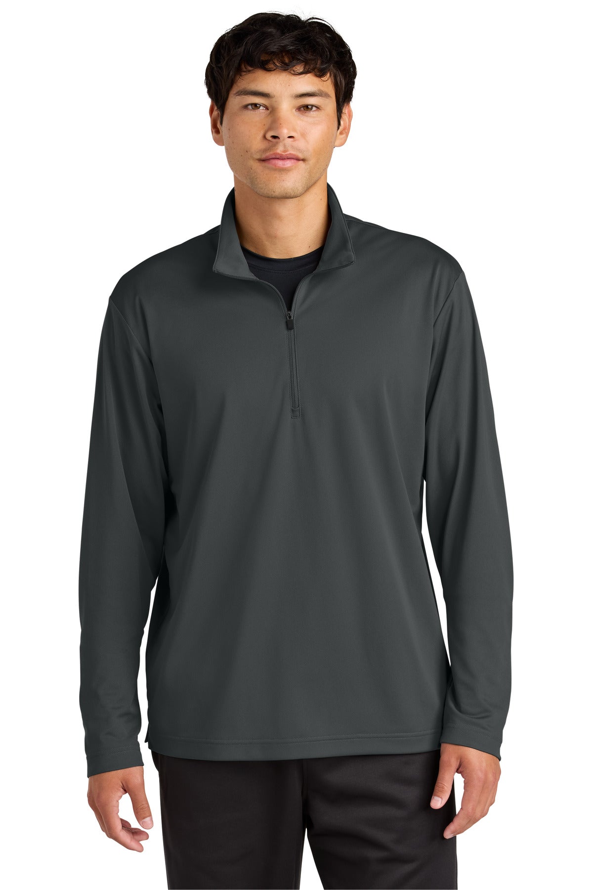 Custom logo Sport-Tek® Micropique Sport-Wick® 1/4-Zip ST672 in Iron Grey