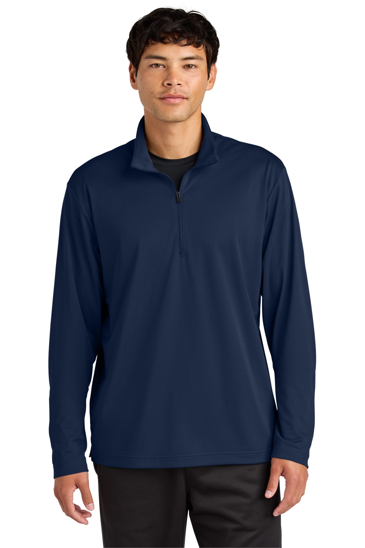 Custom logo Sport-Tek® Micropique Sport-Wick® 1/4-Zip ST672 in True Navy