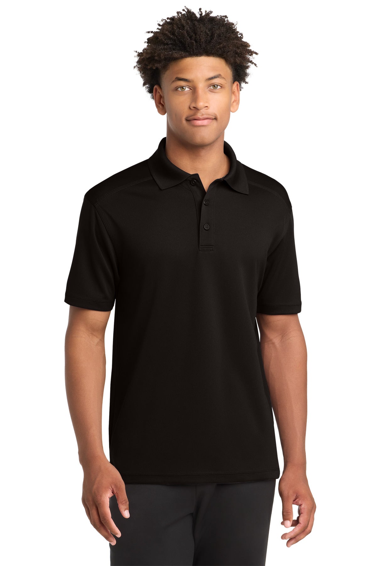 Custom logo Sport-Tek® PosiCharge® Micro-Mesh Polo. ST680 in Black