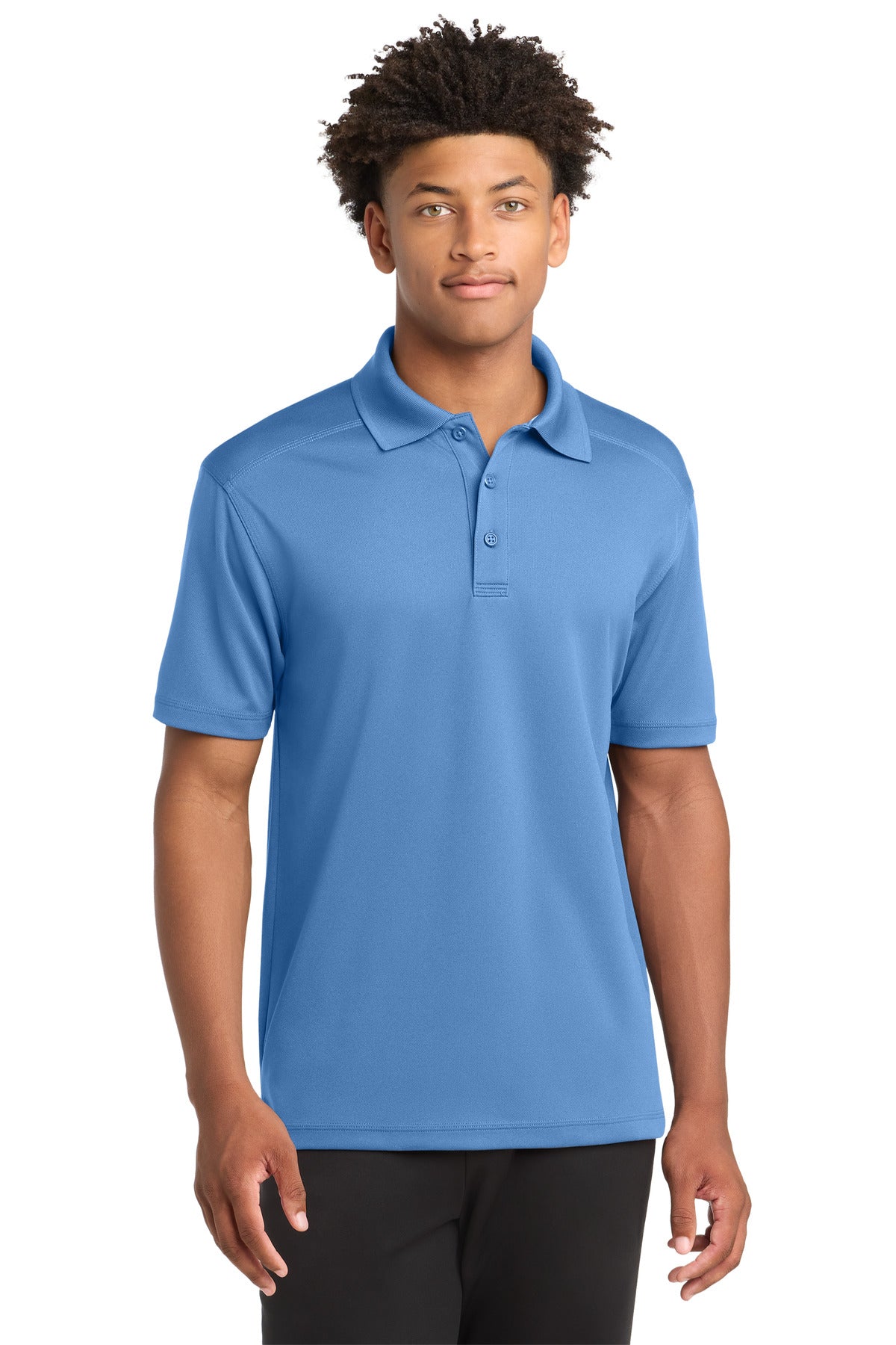 Custom logo Sport-Tek® PosiCharge® Micro-Mesh Polo. ST680 in Carolina Blue