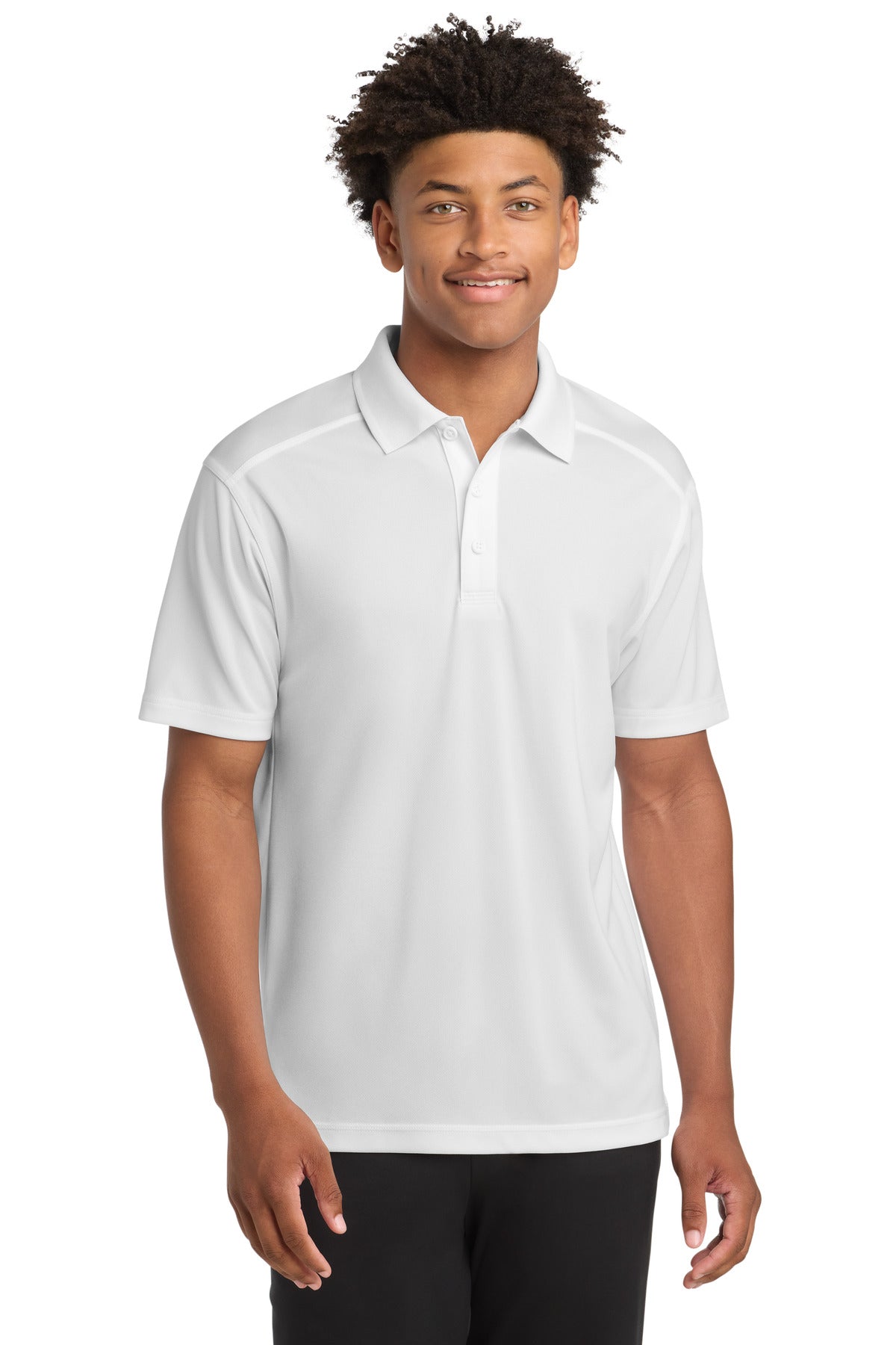 Custom logo Sport-Tek® PosiCharge® Micro-Mesh Polo. ST680 in White