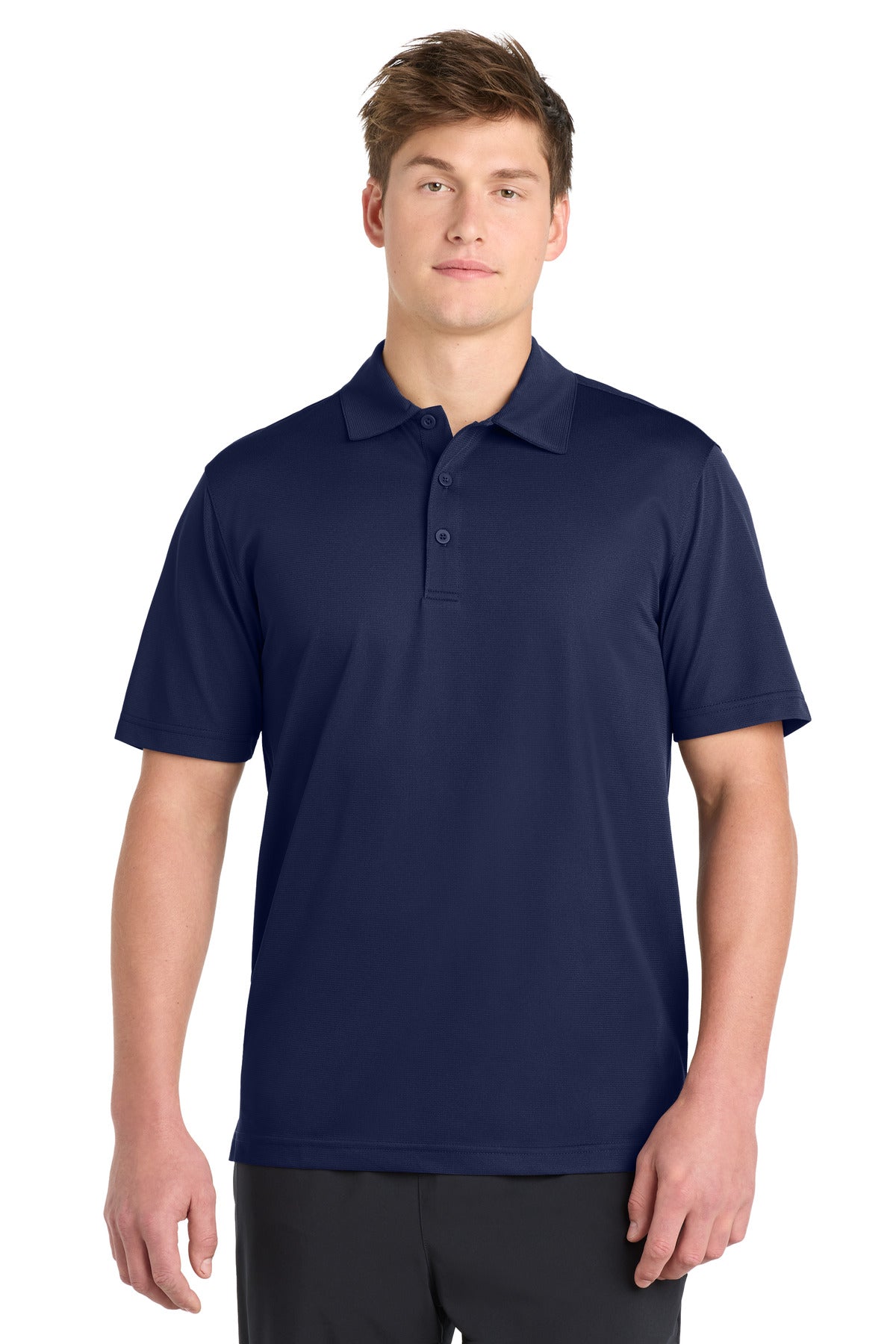 Custom logo Sport-Tek® PosiCharge® Active Textured Polo. ST690 in True Navy