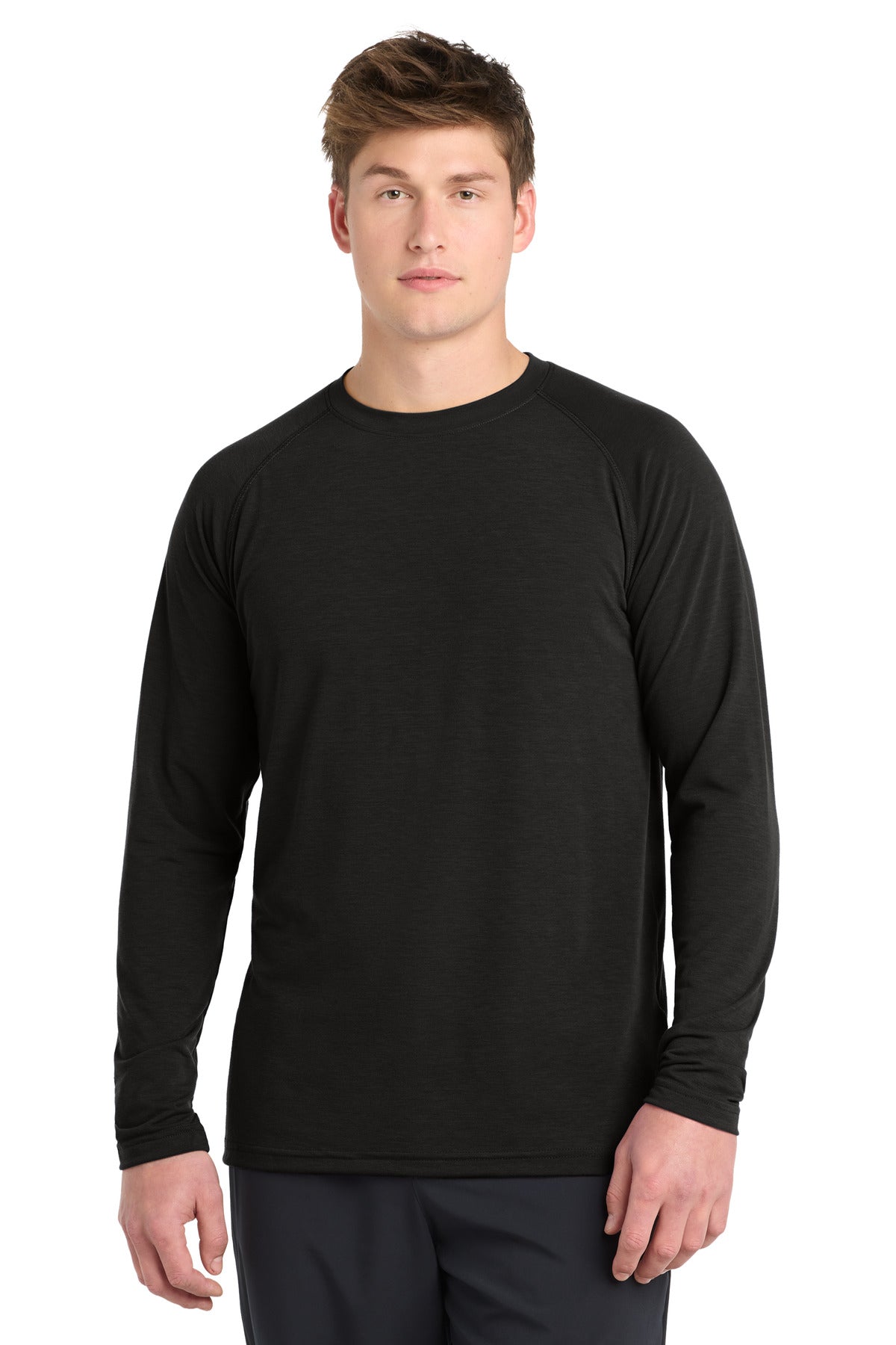 Custom logo Sport-Tek®  Long Sleeve Ultimate Performance Crew. ST700LS in Black