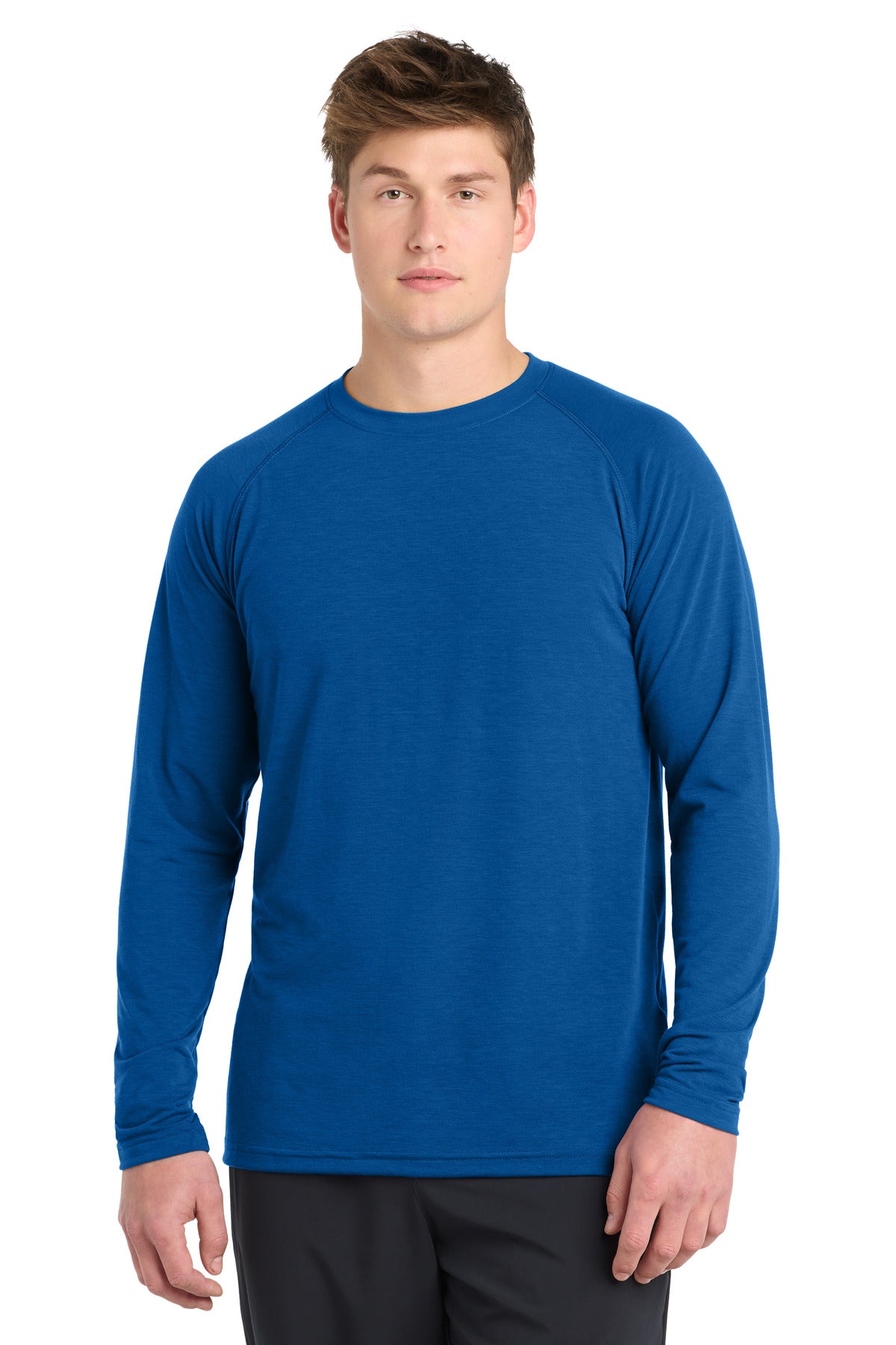 Custom logo Sport-Tek®  Long Sleeve Ultimate Performance Crew. ST700LS in True Royal