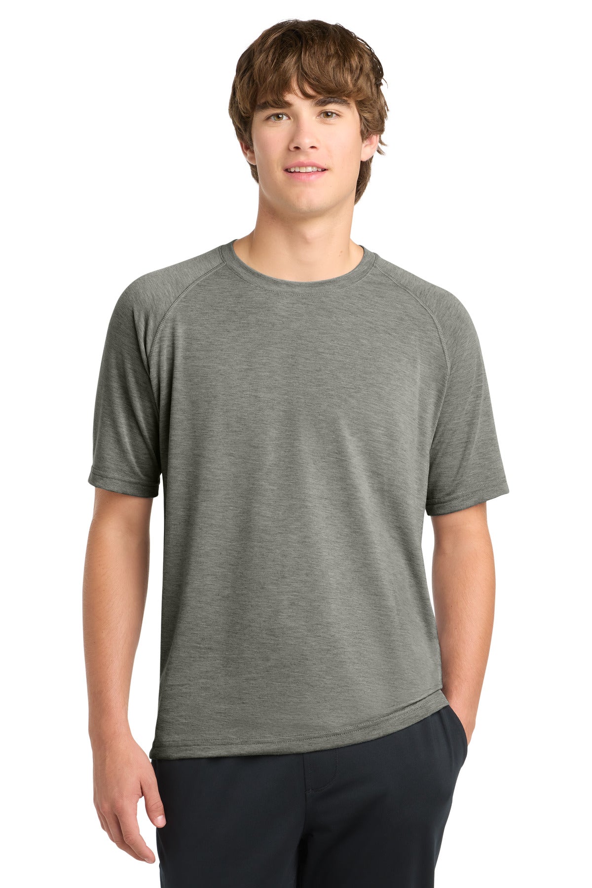 Custom logo Sport-Tek® Ultimate Performance Crew. ST700 in Heather Grey