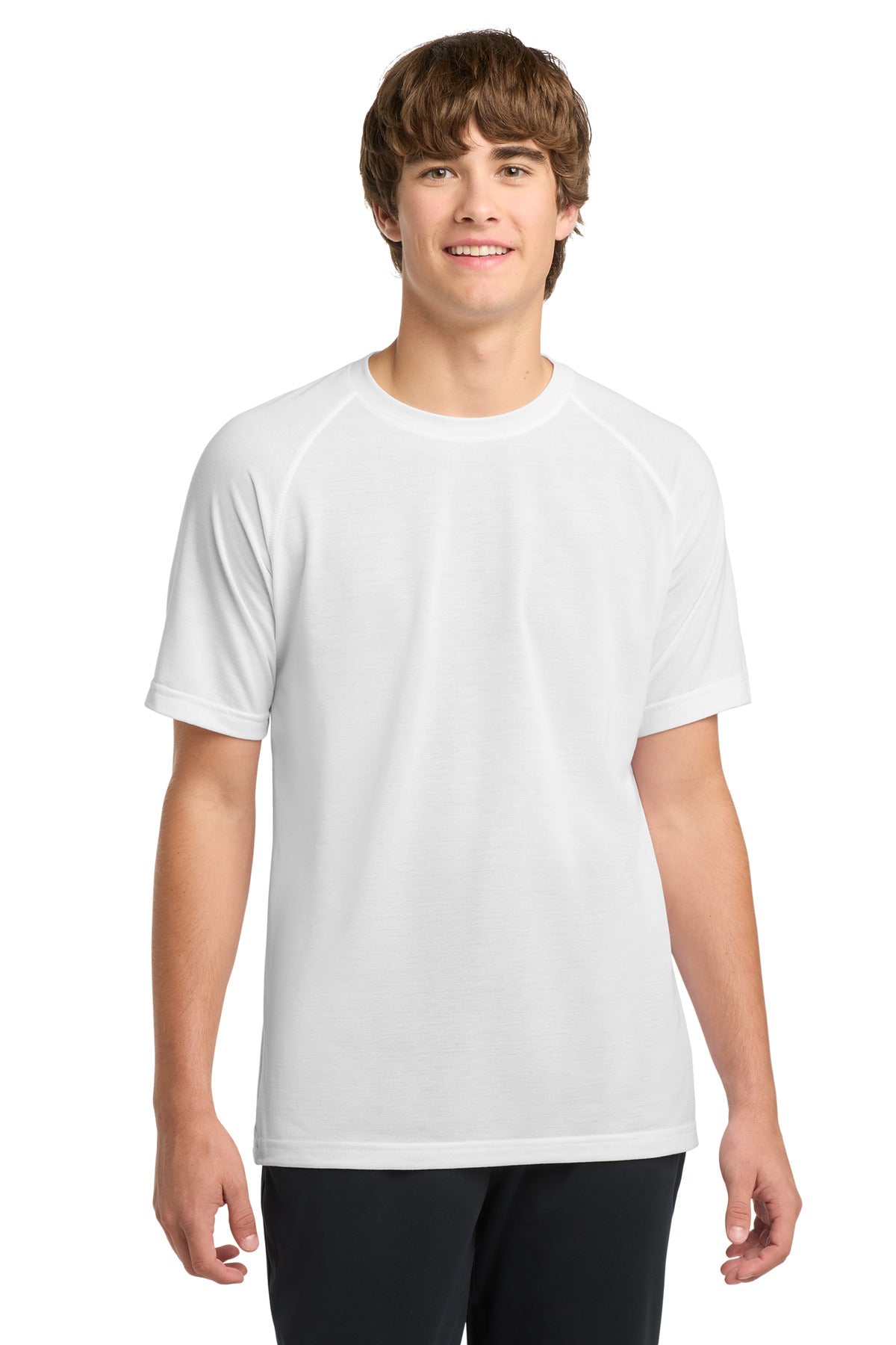 Custom logo Sport-Tek® Ultimate Performance Crew. ST700 in White