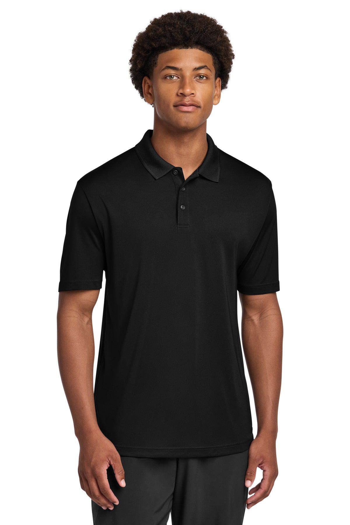 Custom logo Sport-Tek® PosiCharge® Re-Compete Polo ST725 in Black