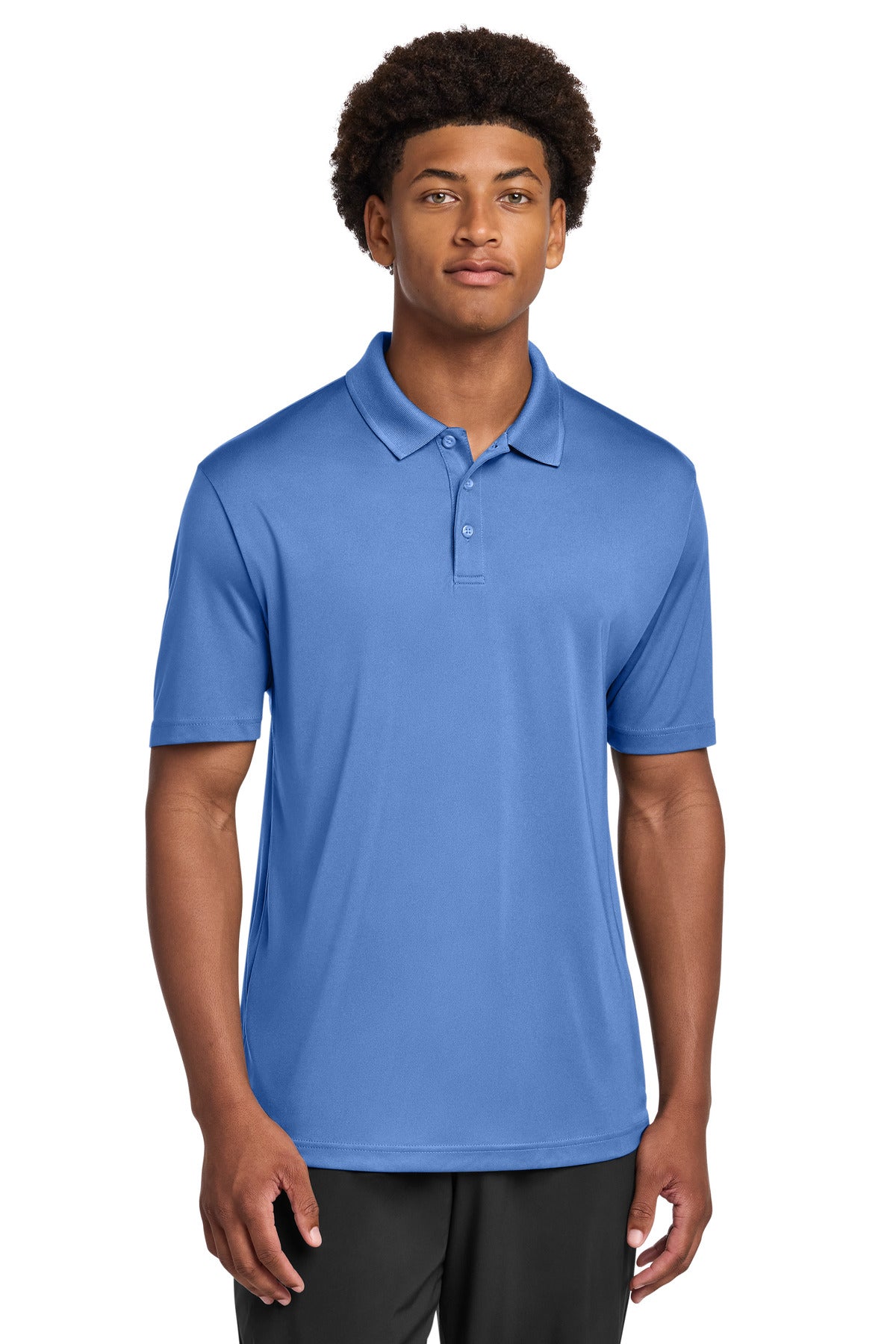 Custom logo Sport-Tek® PosiCharge® Re-Compete Polo ST725 in Carolina Blue