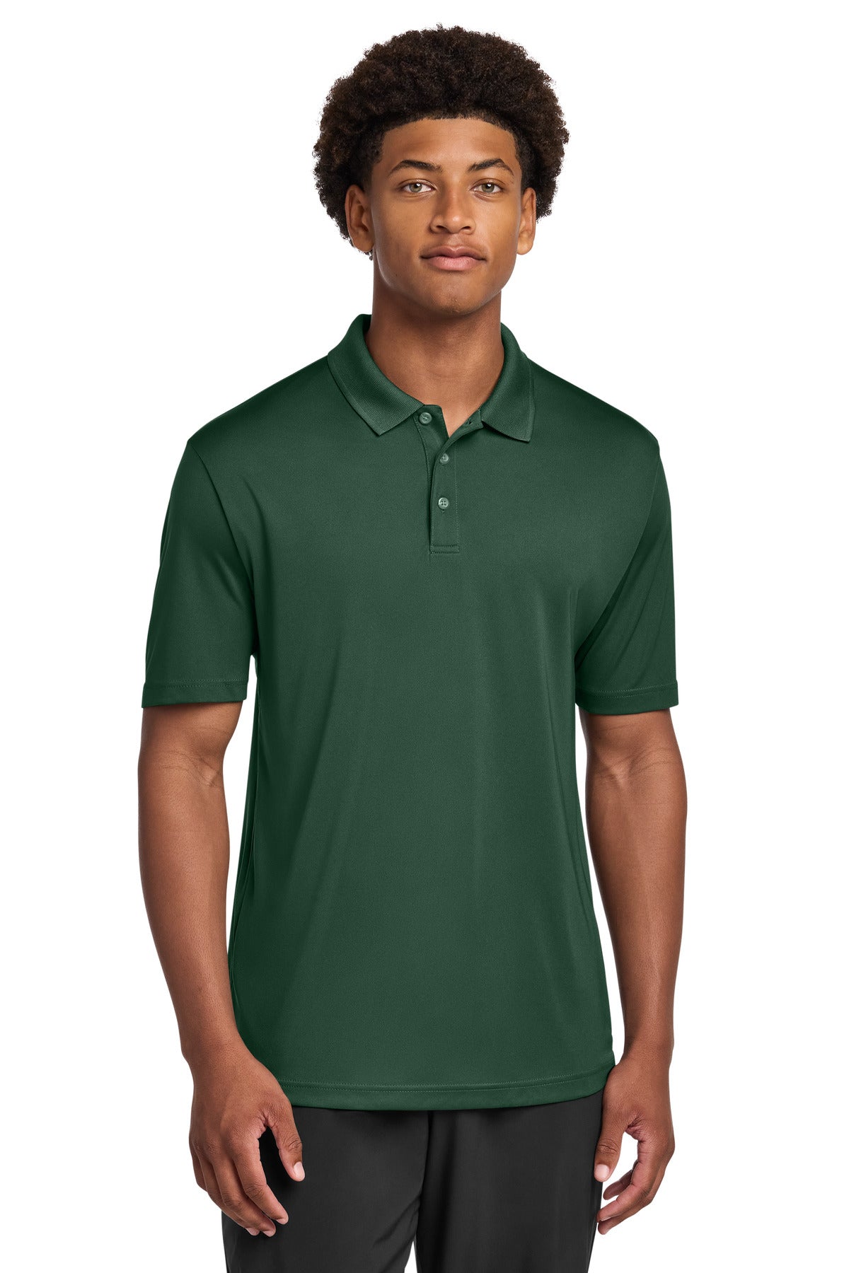 Custom logo Sport-Tek® PosiCharge® Re-Compete Polo ST725 in Forest Green