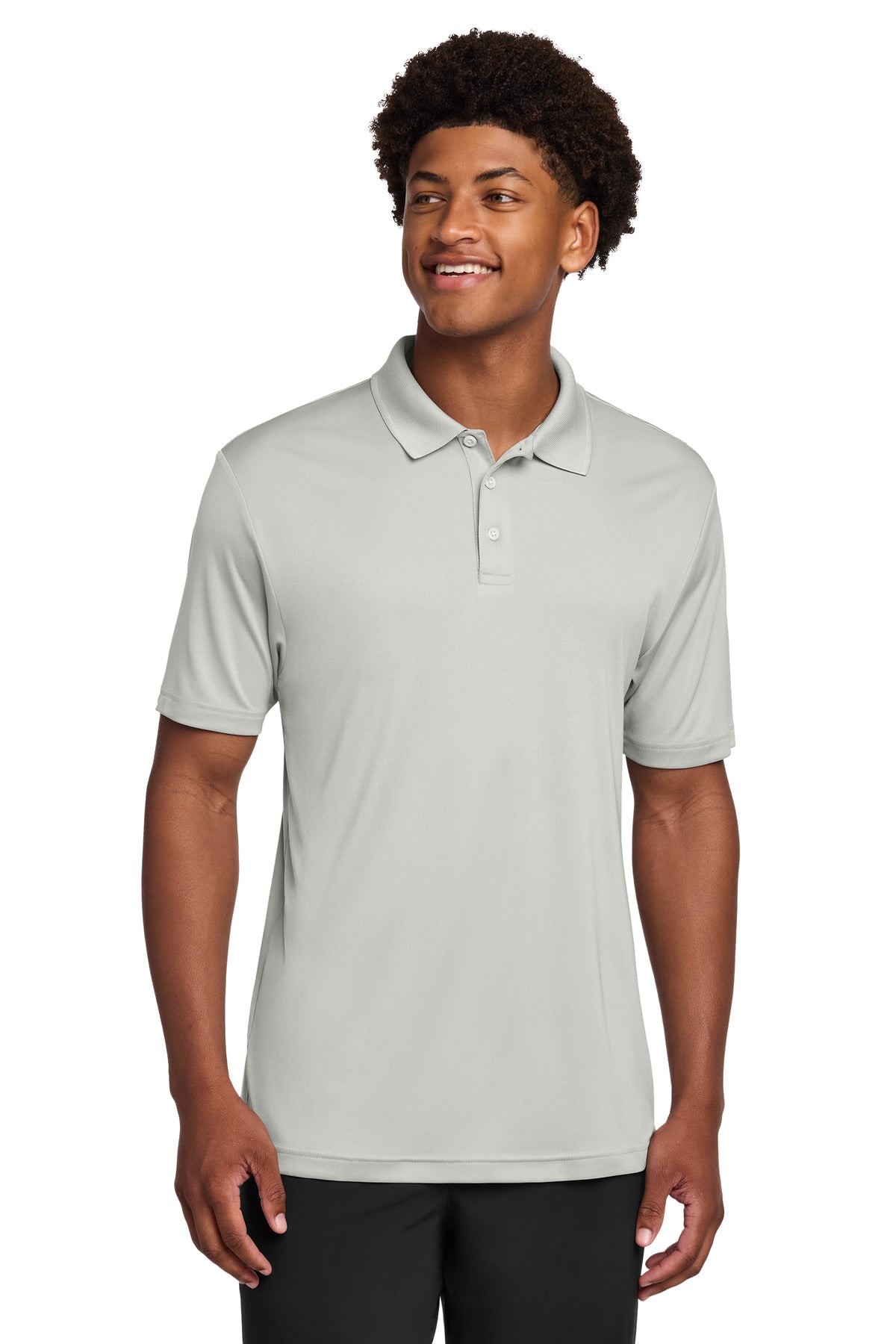Custom logo Sport-Tek® PosiCharge® Re-Compete Polo ST725 in Silver