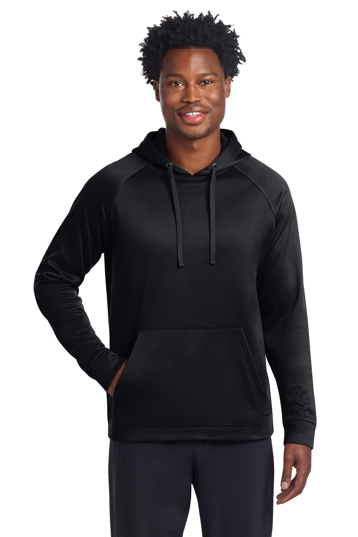 Custom logo Sport-Tek® Re-Compete Fleece Pullover Hoodie ST730 in Black