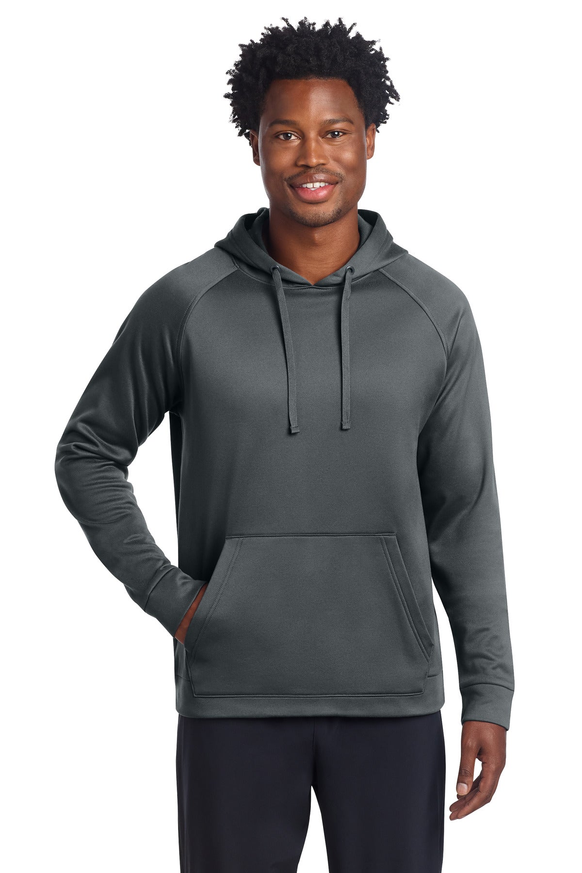 Custom logo Sport-Tek® Re-Compete Fleece Pullover Hoodie ST730 in Iron Grey