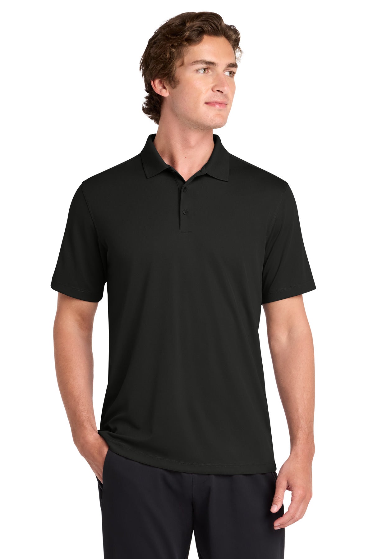 Custom logo Sport-Tek® UV Micropique Polo ST740 in Black