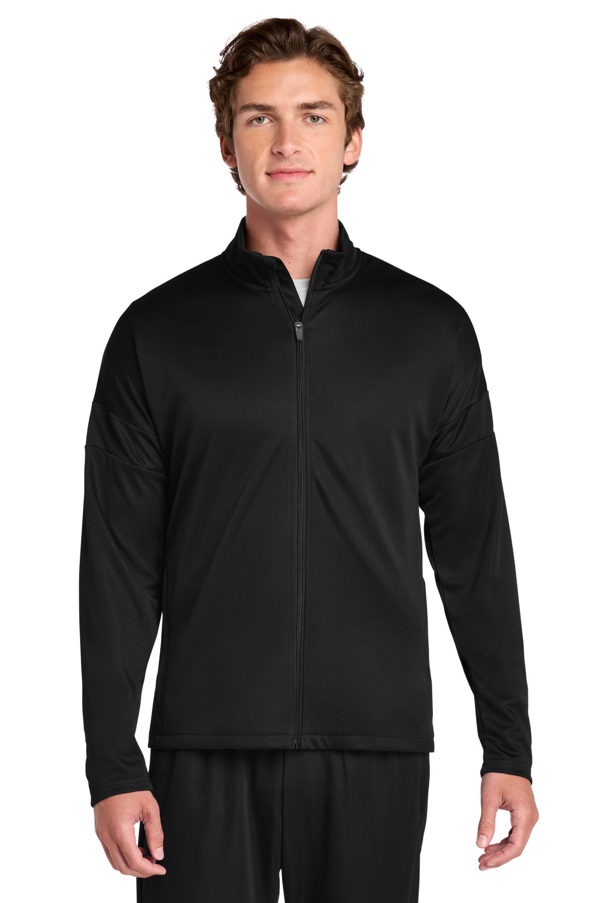 Custom logo Sport-Tek® Travel Full-Zip Jacket ST800 in Black/ Black