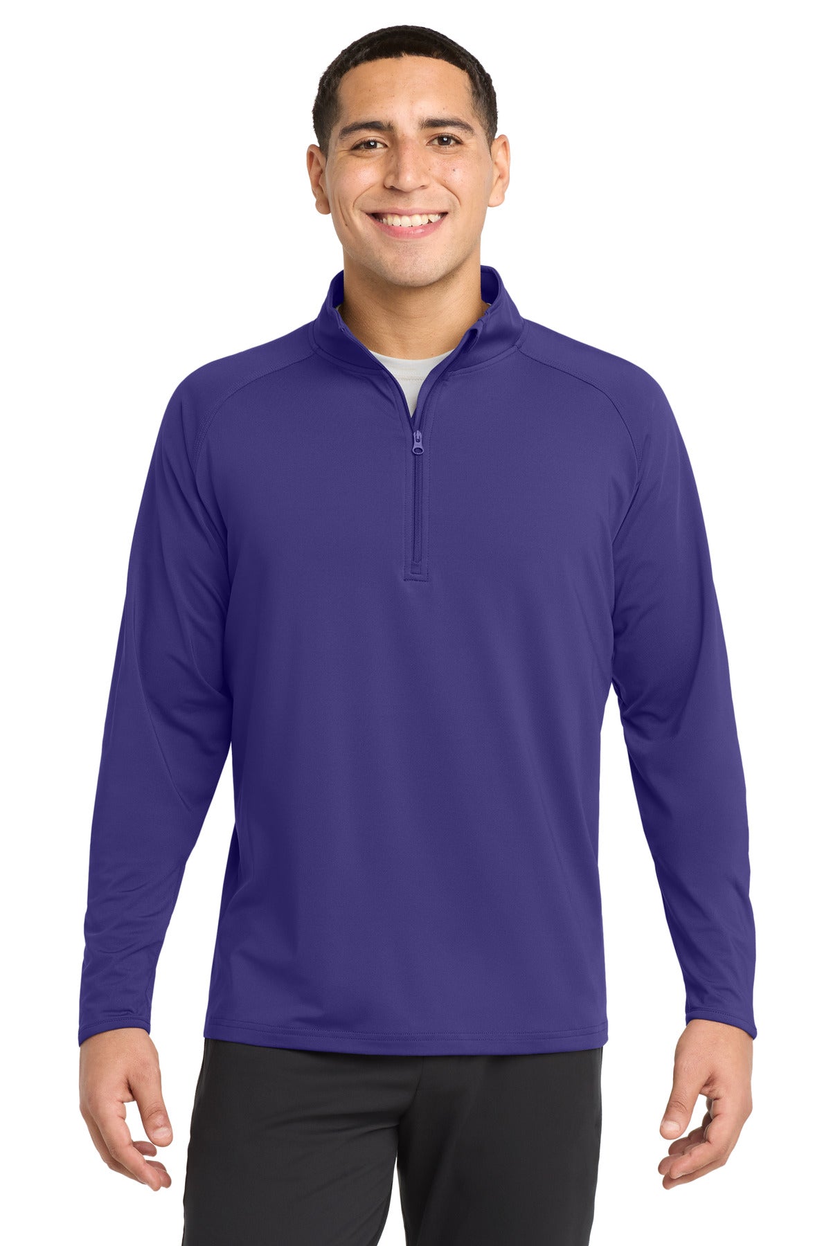 Custom logo Sport-Tek® Sport-Wick® Stretch 1/4-Zip Pullover. ST850 in Purple