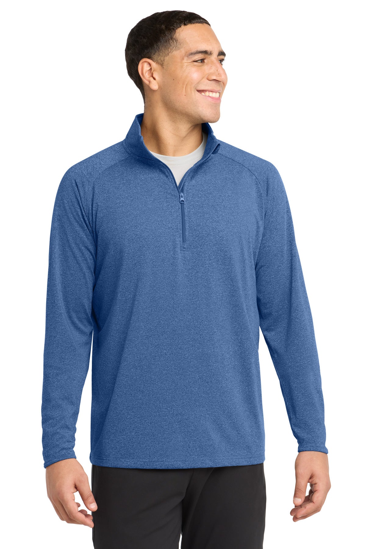 Custom logo Sport-Tek® Sport-Wick® Stretch 1/4-Zip Pullover. ST850 in True Royal Heather