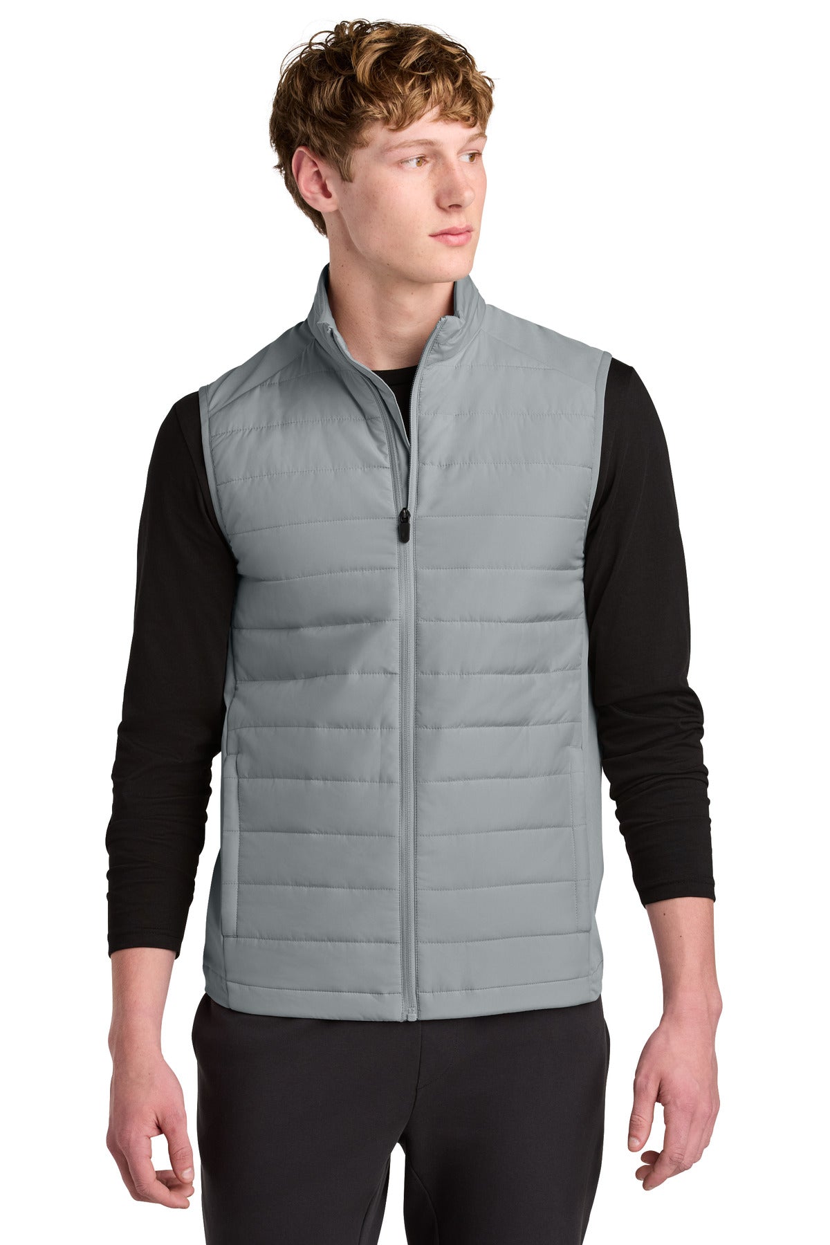 Custom logo Sport-Tek® Teknical Hybrid Vest ST941 in Silver