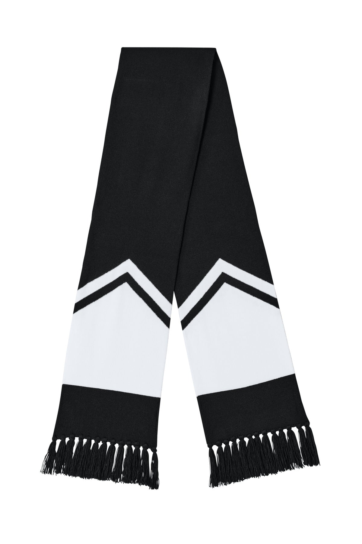 Custom logo Sport-Tek® Gameday Scarf STA06 in Black/ White