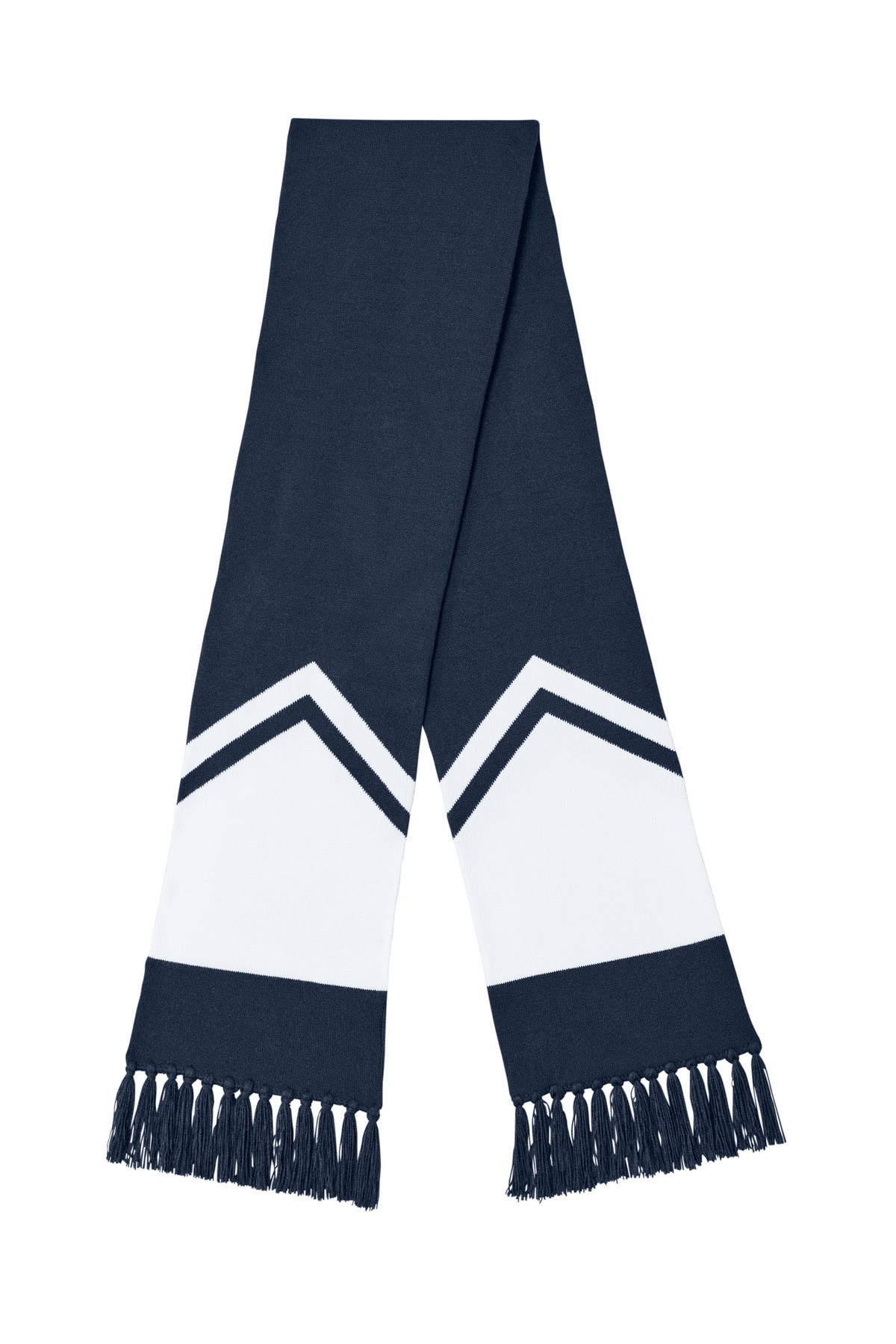 Custom logo Sport-Tek® Gameday Scarf STA06 in True Navy/ White
