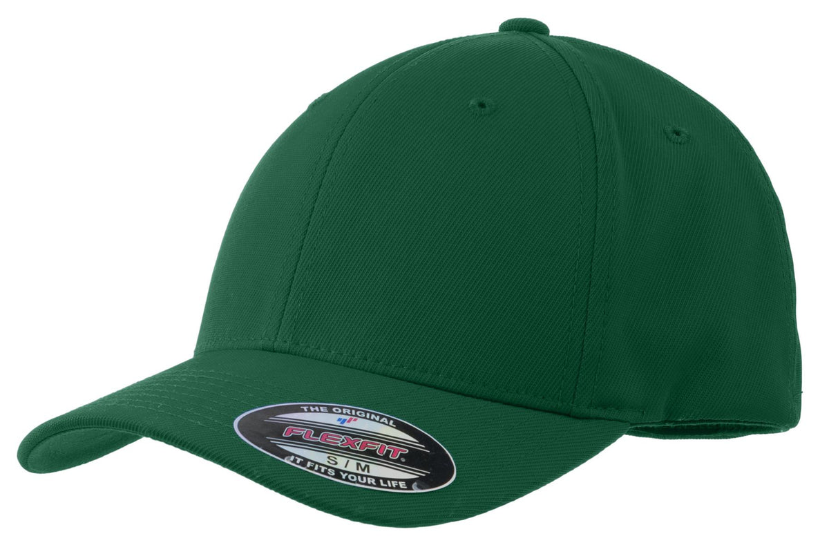 Custom logo Sport-Tek® Flexfit® Performance Solid Cap. STC17 in Forest Green