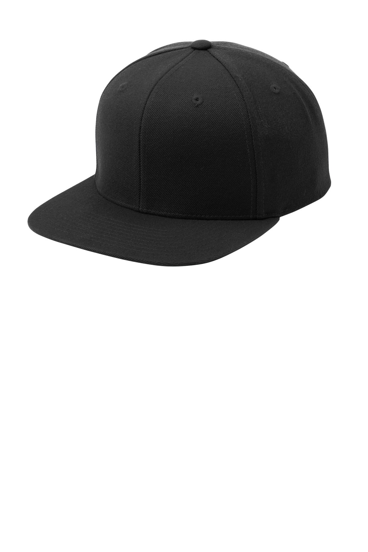 Custom logo Sport-Tek® YP Classics® Flat Bill Snapback Cap. STC19 in Black