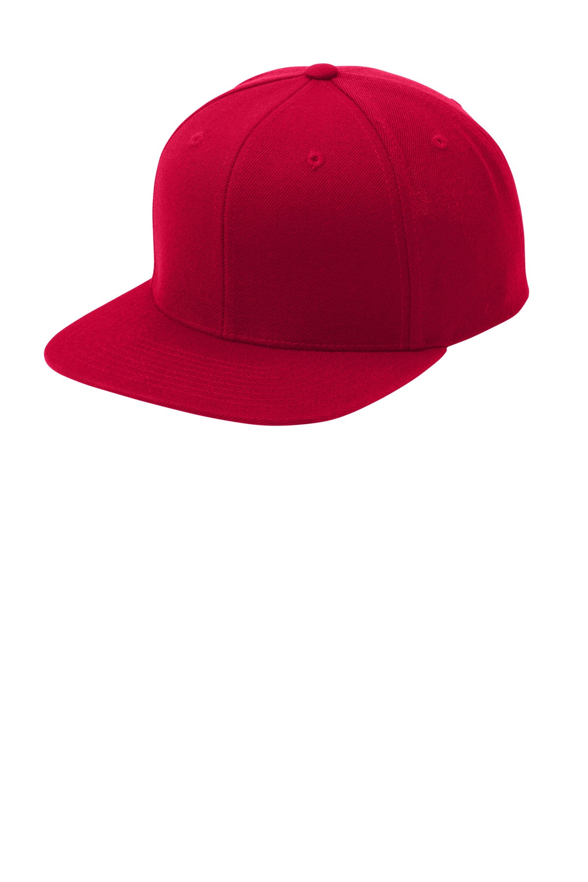 Custom logo Sport-Tek® YP Classics® Flat Bill Snapback Cap. STC19 in Deep Red