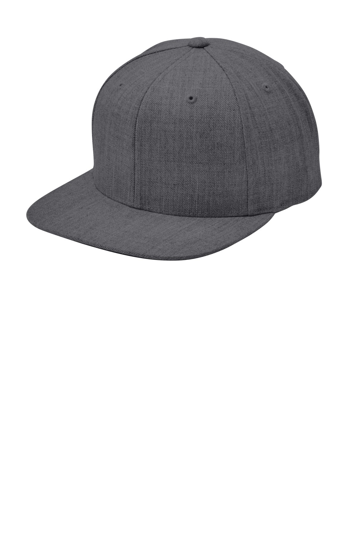 Custom logo Sport-Tek® YP Classics® Flat Bill Snapback Cap. STC19 in Dark Heather Grey
