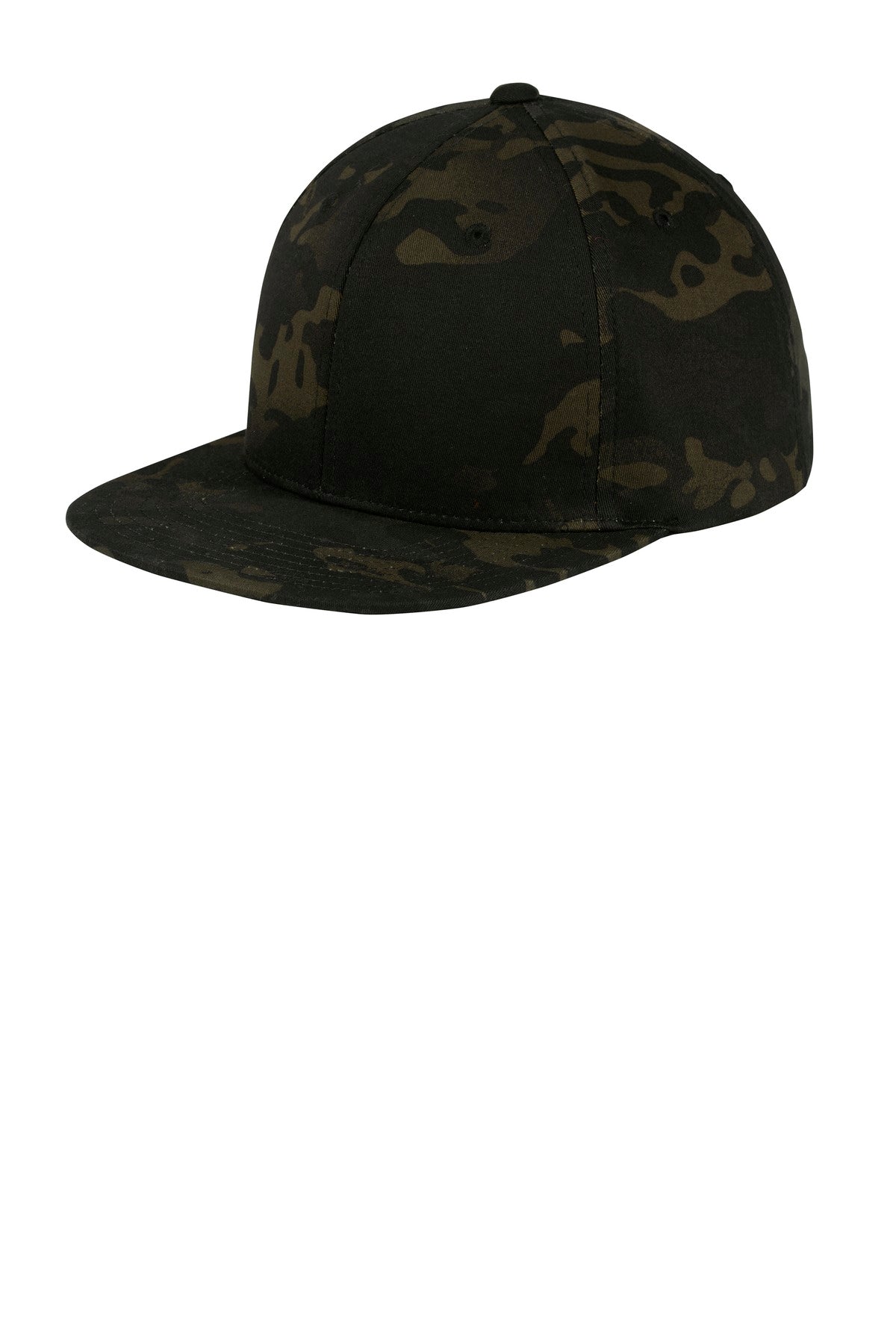 Custom logo Sport-Tek® YP Classics® Flat Bill Snapback Cap. STC19 in Multicam Black