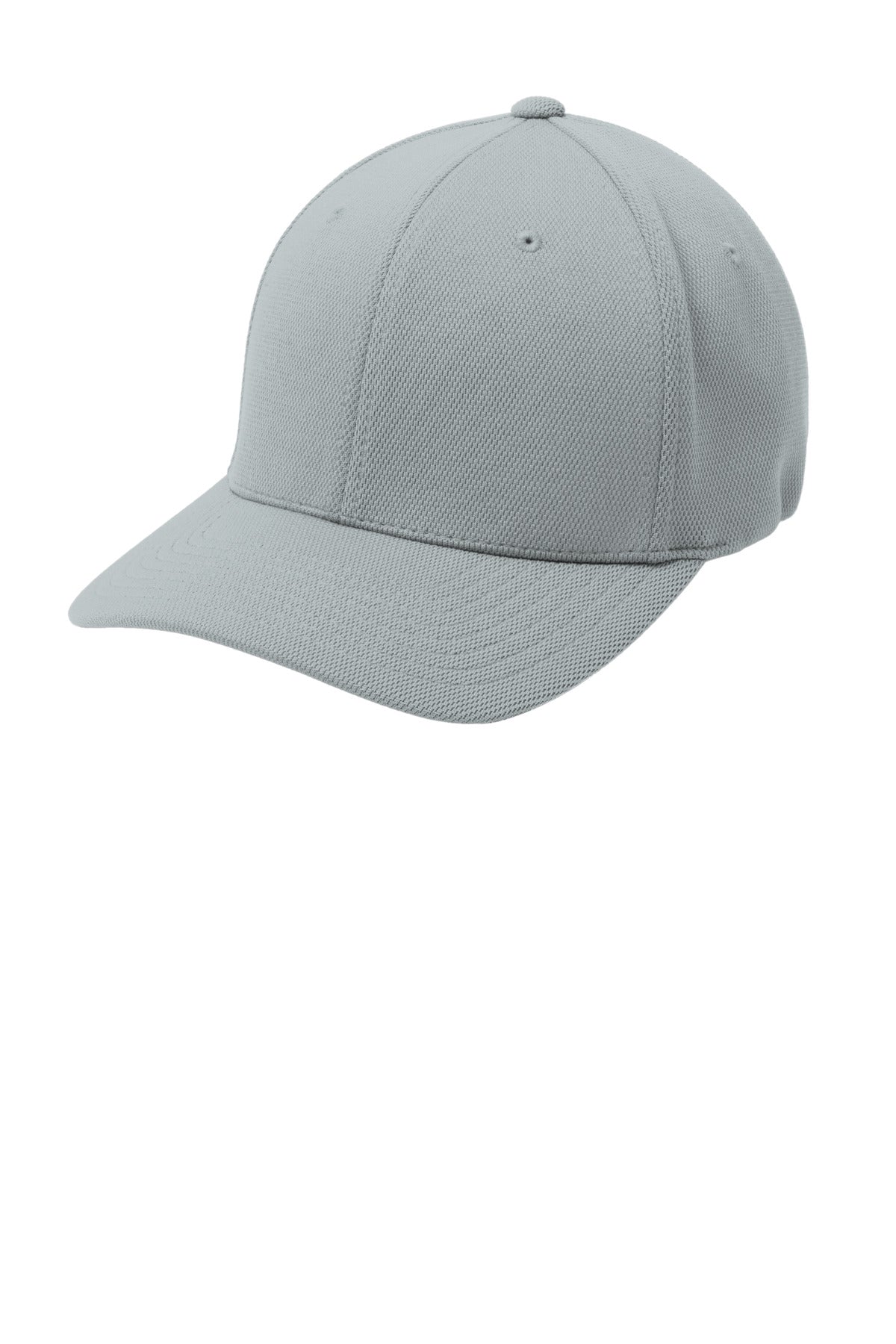 Custom logo Sport-Tek® Flexfit® Cool & Dry Poly Block Mesh Cap. STC22 in Grey Heather