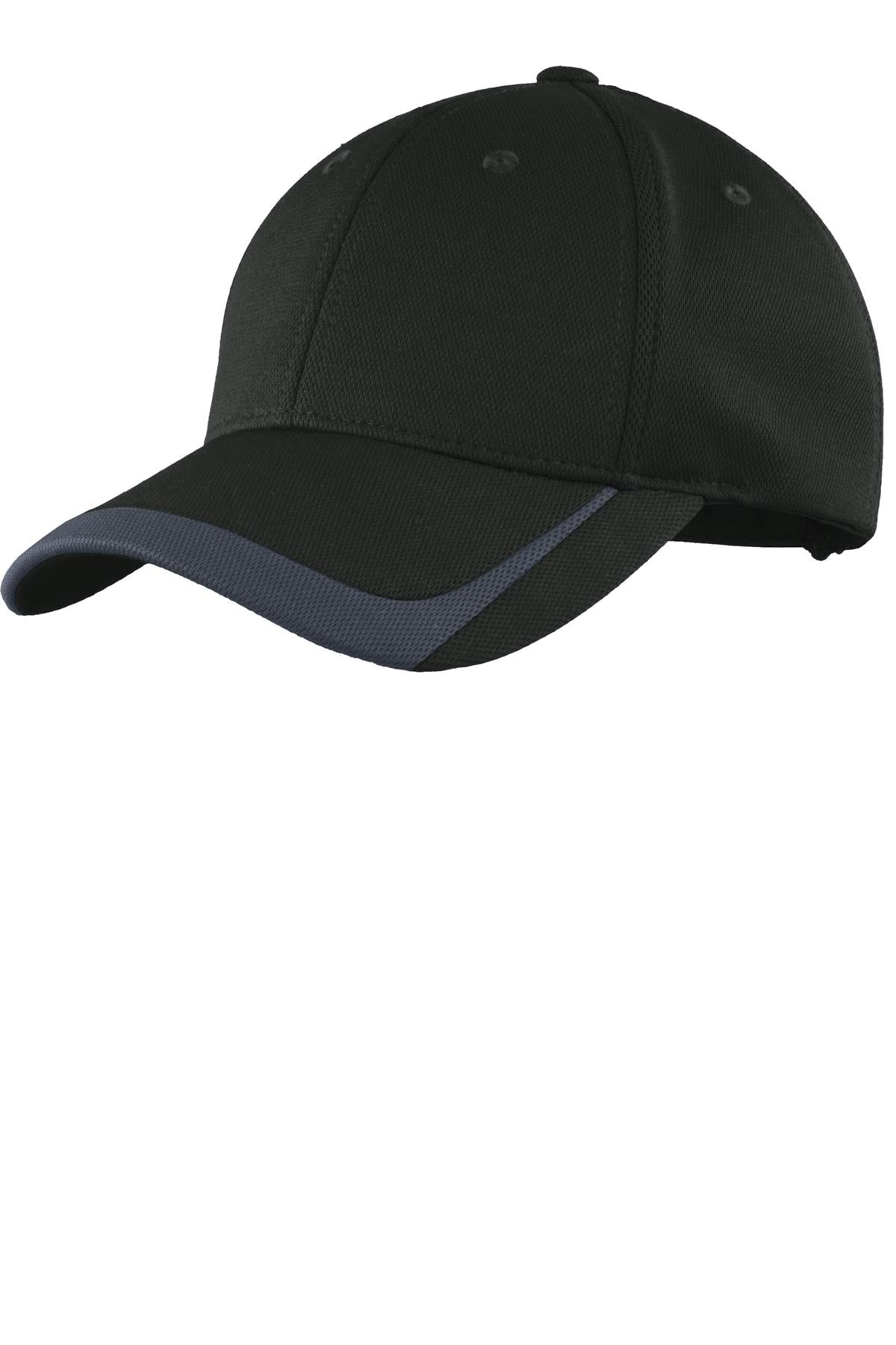 Custom logo Sport-Tek® Pique Colorblock Cap. STC24 in Black/ Graphite