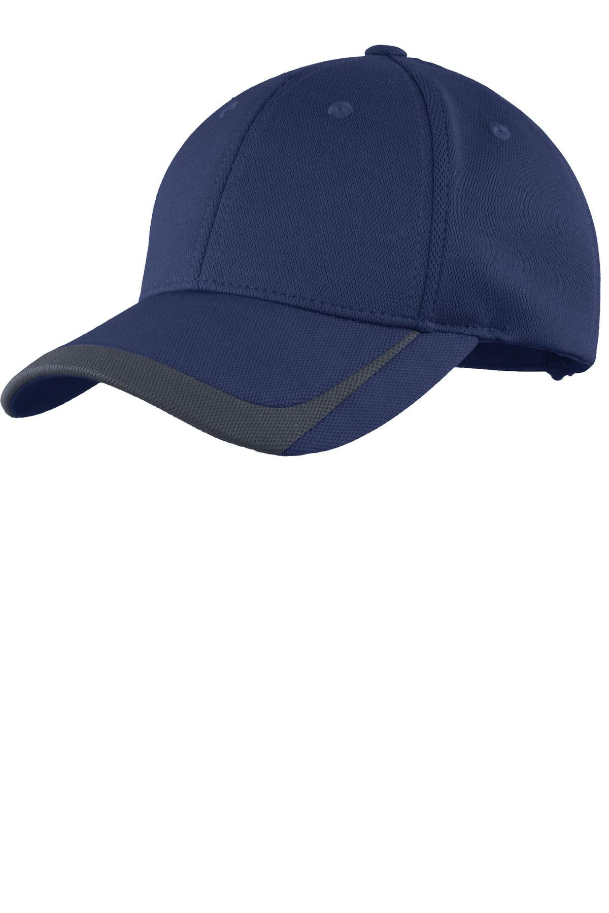 Custom logo Sport-Tek® Pique Colorblock Cap. STC24 in True Navy/ Graphite