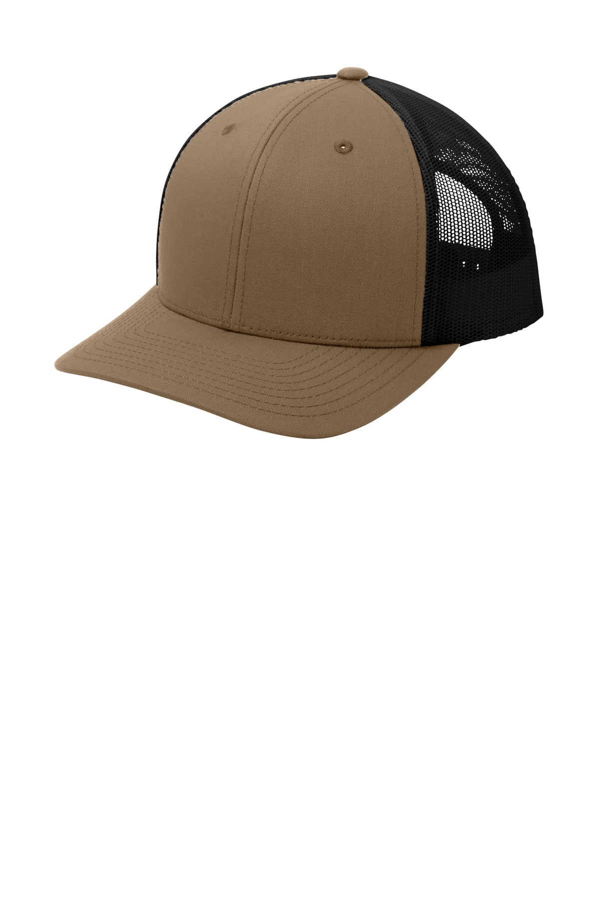 Custom logo Sport-Tek® YP Classics® Retro Trucker Cap. STC39 in Elm Brown/ Black
