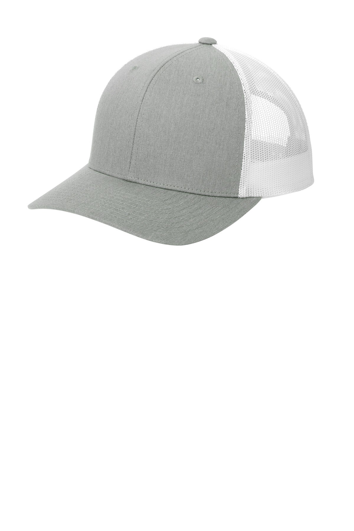 Custom logo Sport-Tek® YP Classics® Retro Trucker Cap. STC39 in Heather Grey/ White