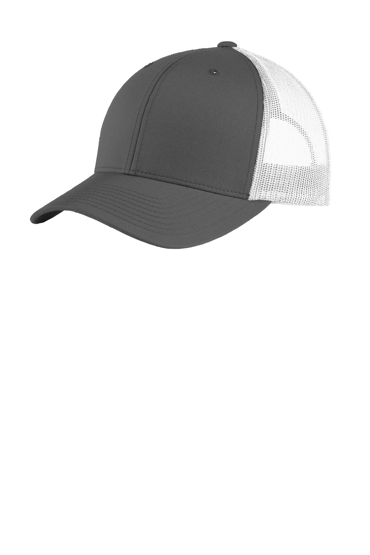 Custom logo Sport-Tek® YP Classics® Retro Trucker Cap. STC39 in Graphite/ White