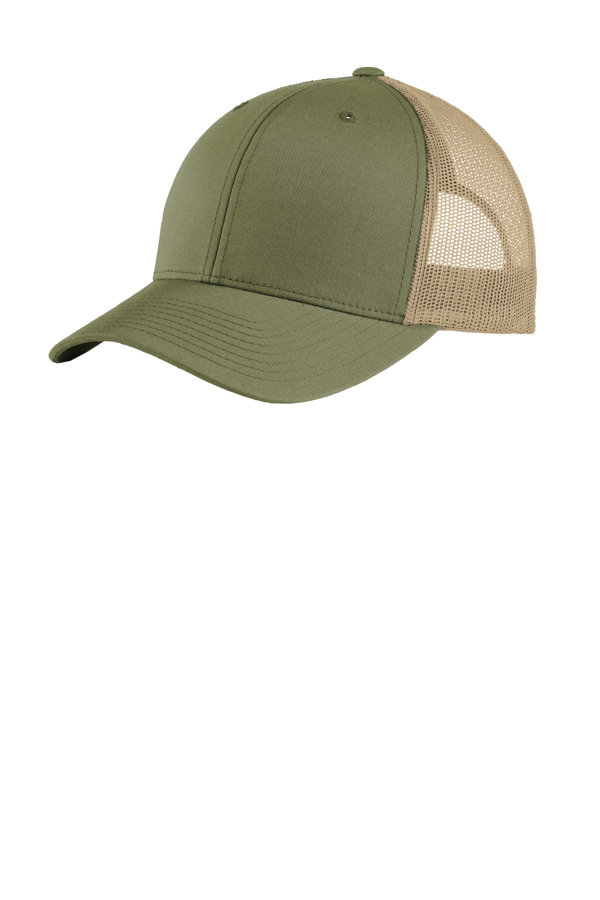 Custom logo Sport-Tek® YP Classics® Retro Trucker Cap. STC39 in Olive/ Khaki