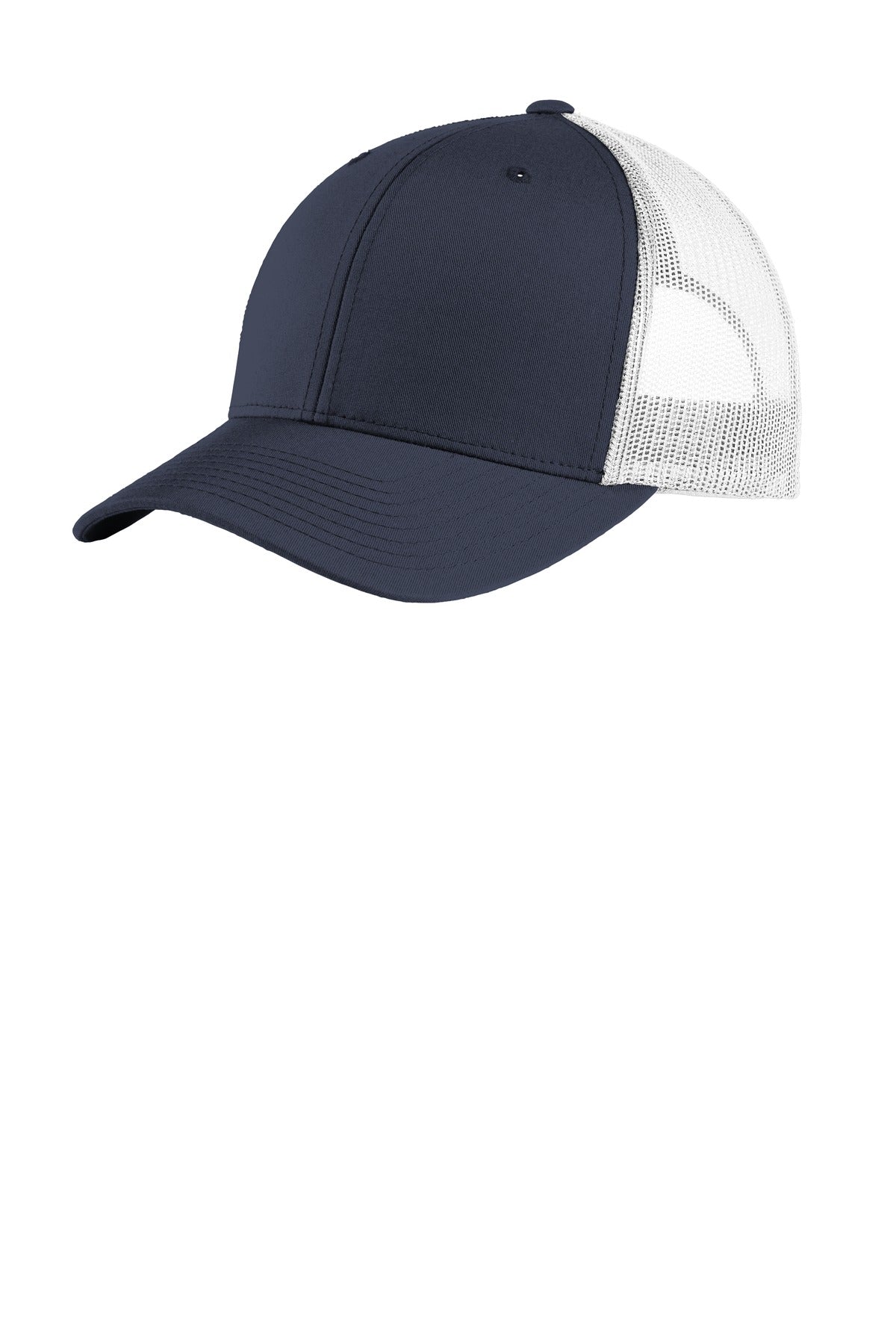 Custom logo Sport-Tek® YP Classics® Retro Trucker Cap. STC39 in True Navy/ White