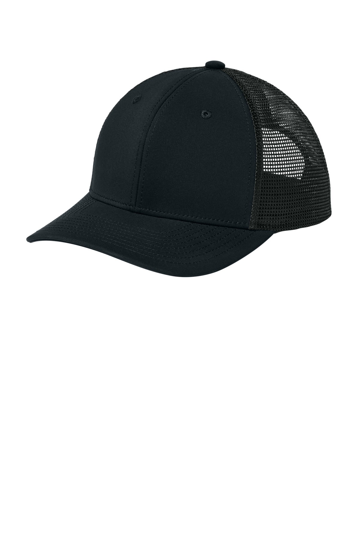 Custom logo Sport-Tek® Club Trucker Cap STC46 in Black/ Black