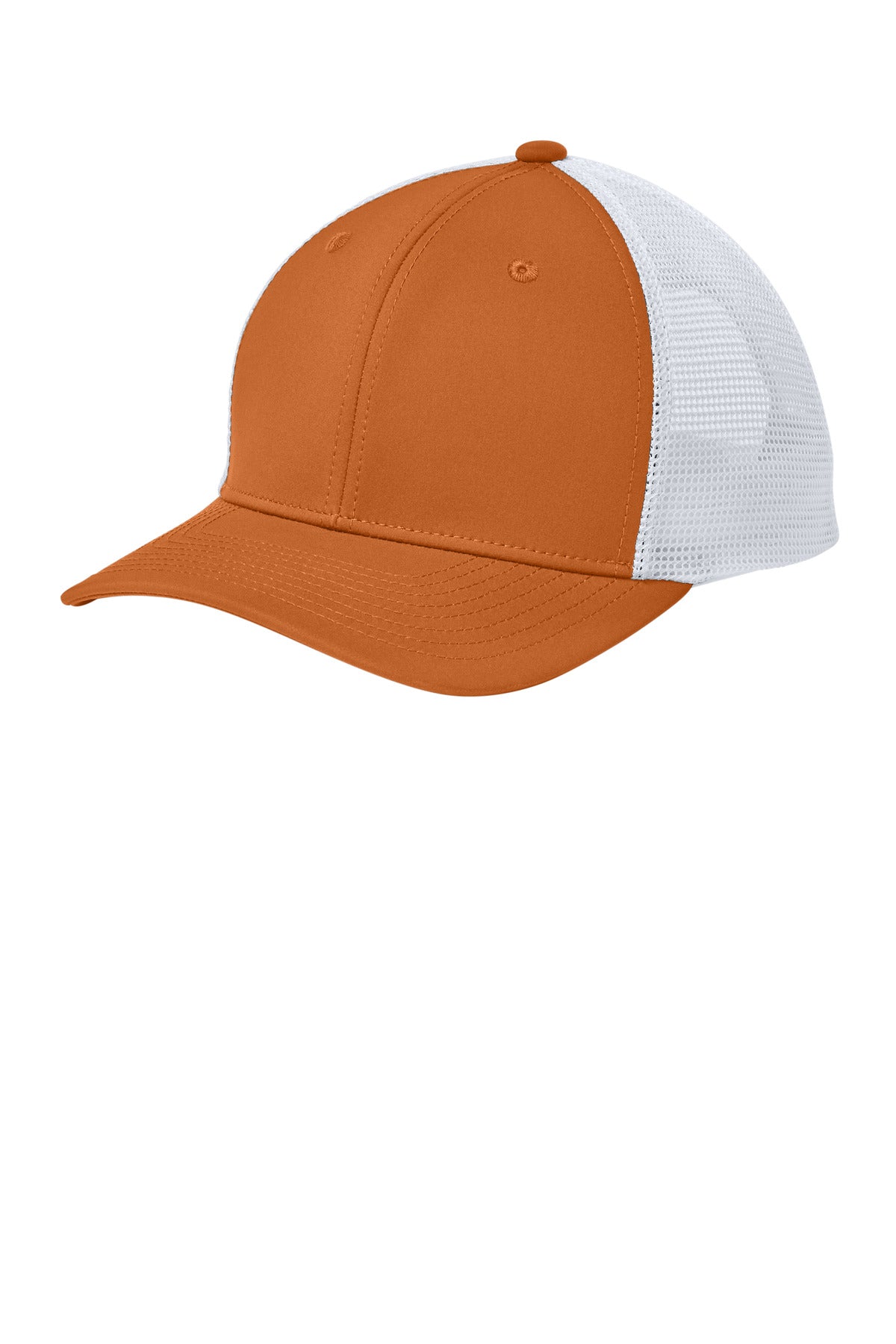 Custom logo Sport-Tek® Club Trucker Cap STC46 in Texas Orange/ White