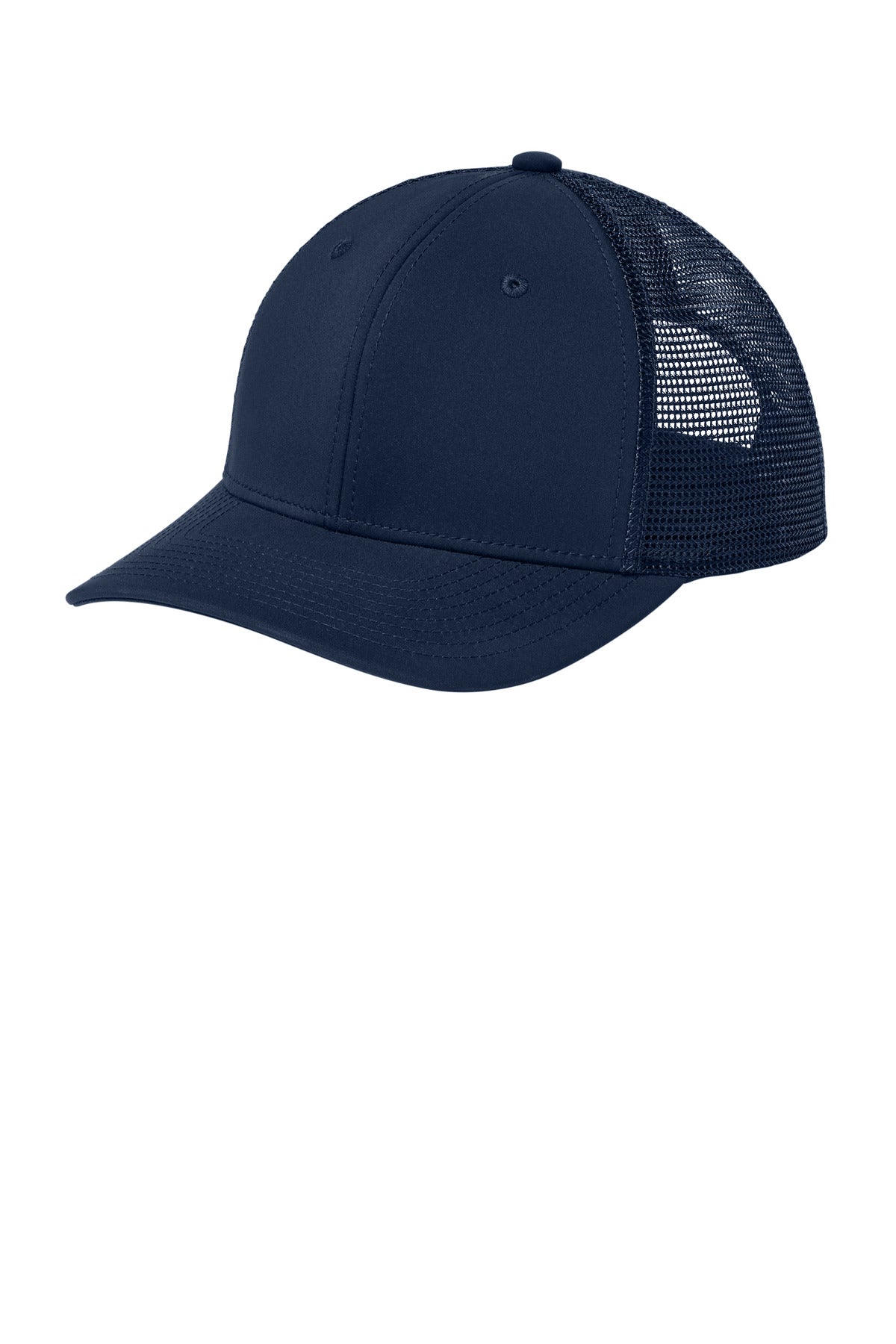 Custom logo Sport-Tek® Club Trucker Cap STC46 in True Navy/ True Navy