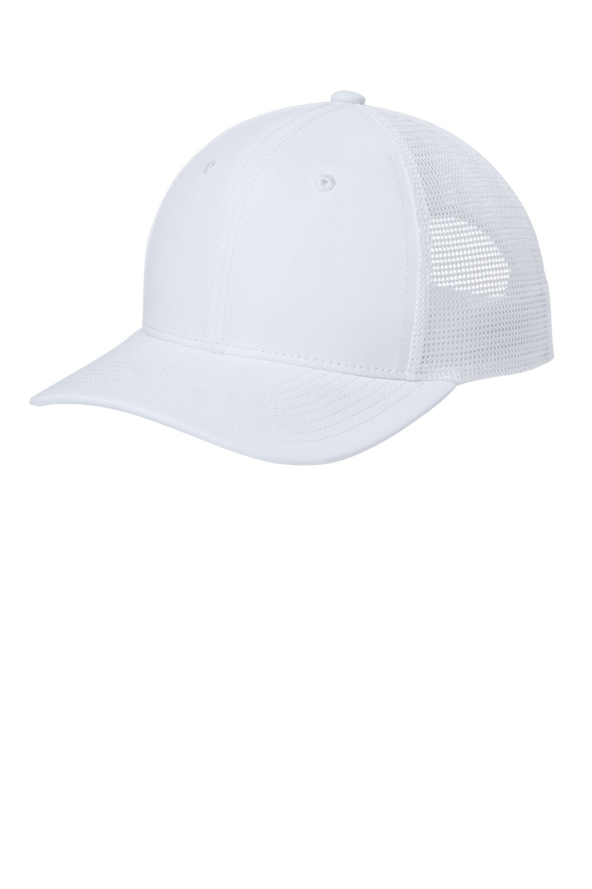 Custom logo Sport-Tek® Club Trucker Cap STC46 in White/ White