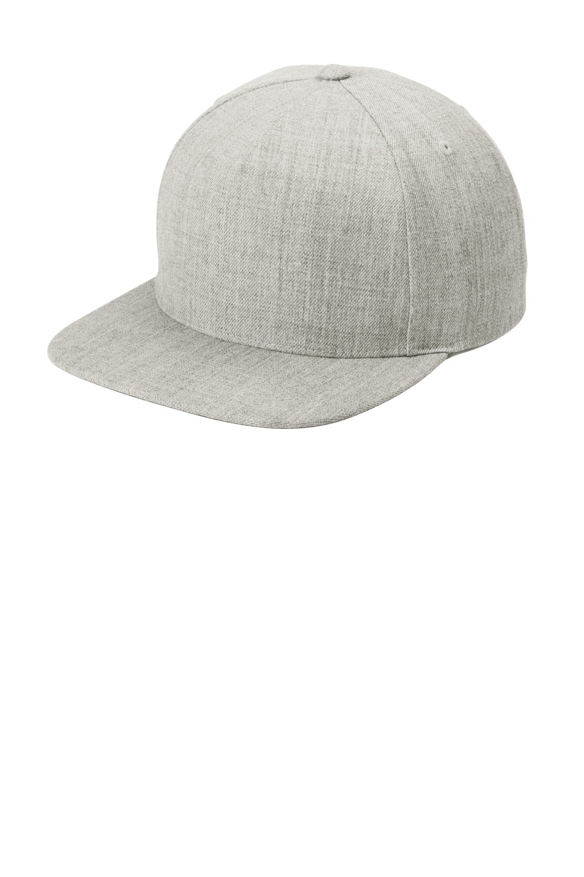 Custom logo Sport-Tek® YP Classics® Premium 5-Panel Snapback Cap STC55 in Heather Grey