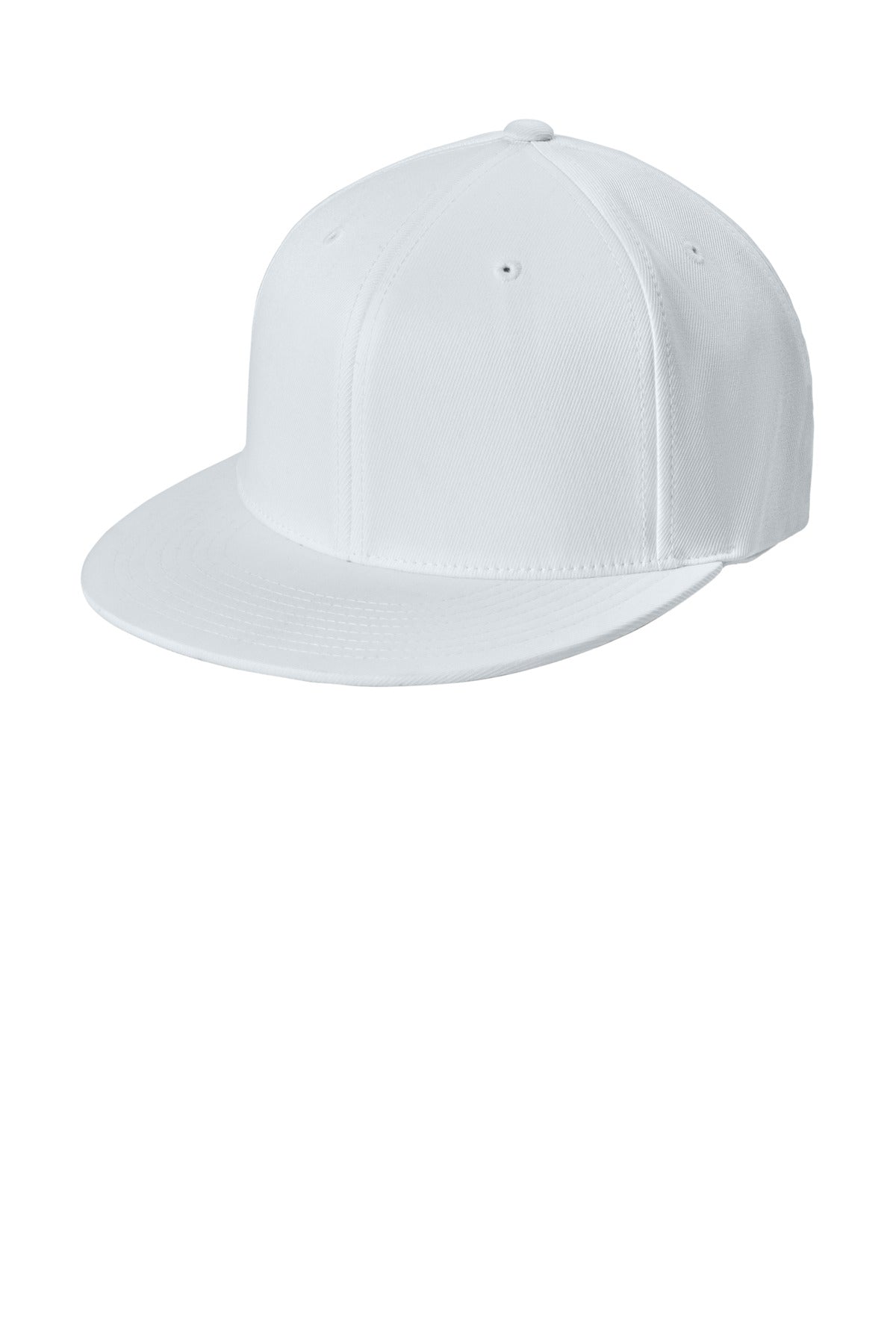 Custom logo Sport-Tek® Flexfit® Flat Bill Cap STC56 in White