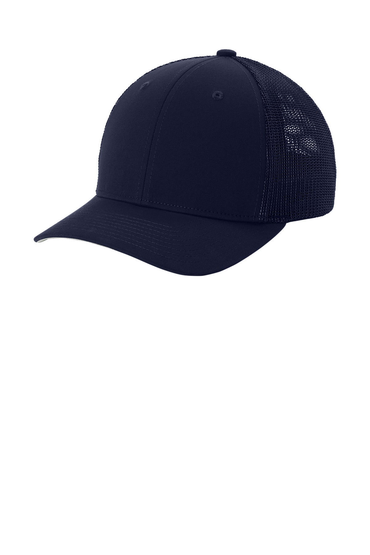 Custom logo Sport-Tek® Stretch-Tek Mesh Back Cap STC60 in True Navy/ True Navy