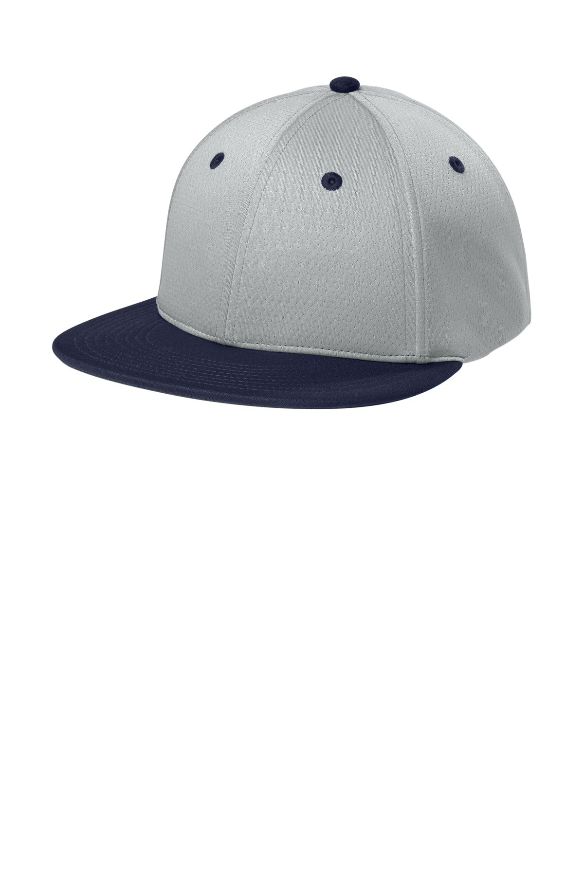 Custom logo Sport-Tek® Impact Mesh Stretch-Tek Cap STC70 in Silver/ True Navy/ Silver