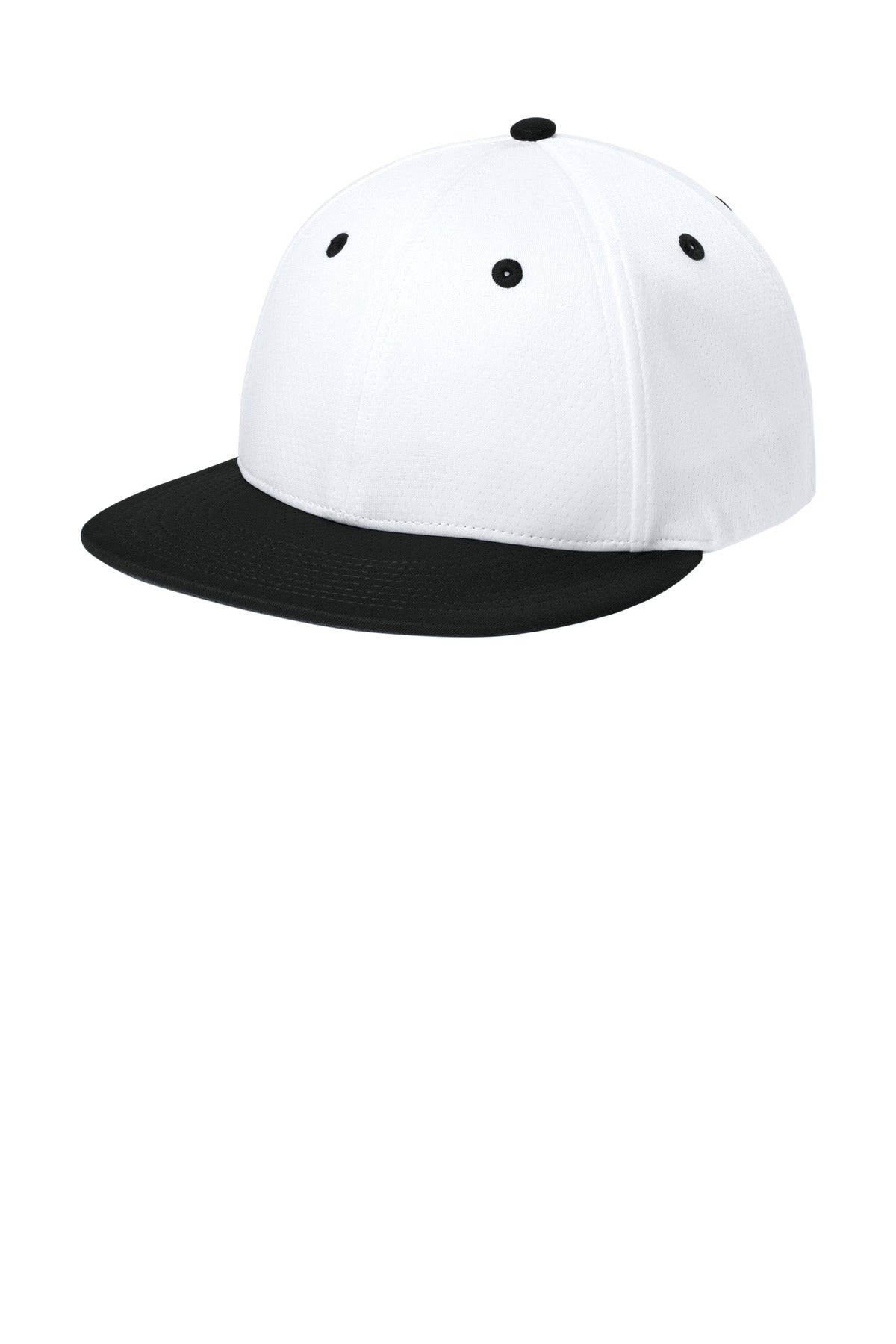 Custom logo Sport-Tek® Impact Mesh Stretch-Tek Cap STC70 in White/ Black/ White